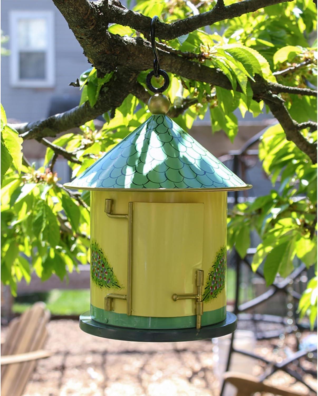 12" Iron Hand Painted Bastion Cottage Birdhouse - ACHLA Designs: Weather-Resistant Metal, No Assembly Required