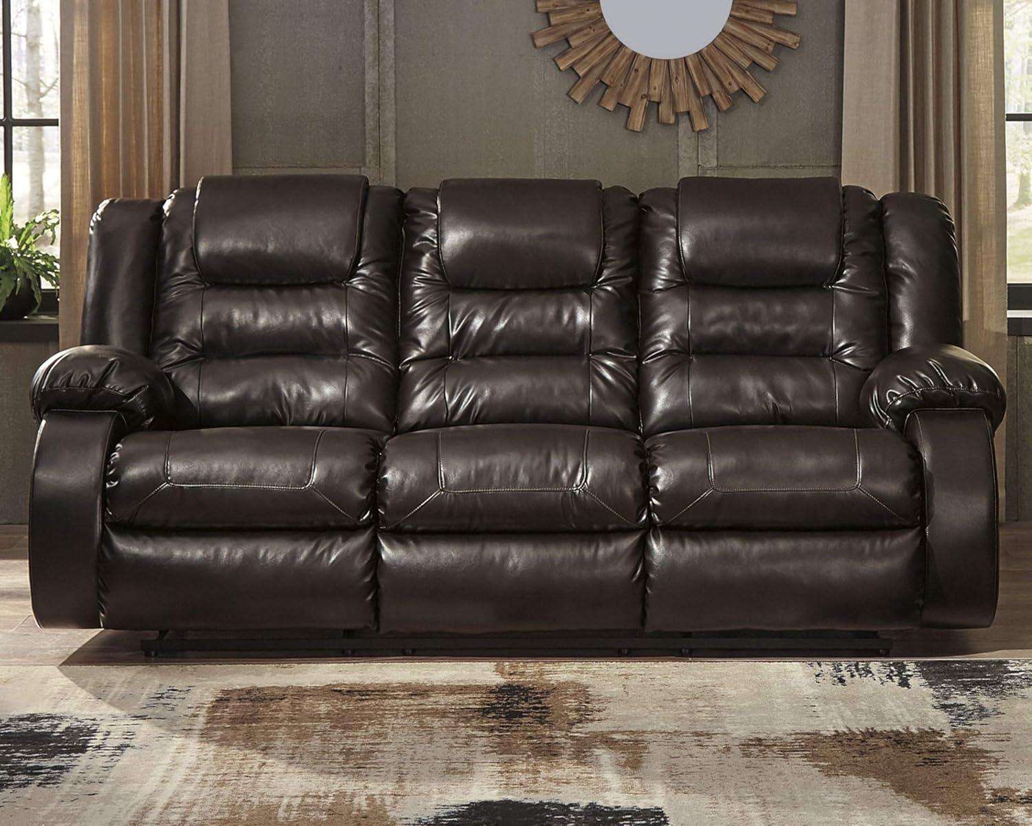 Signature Design by Ashley Vacherie Reclining Sofa in Chocolate
