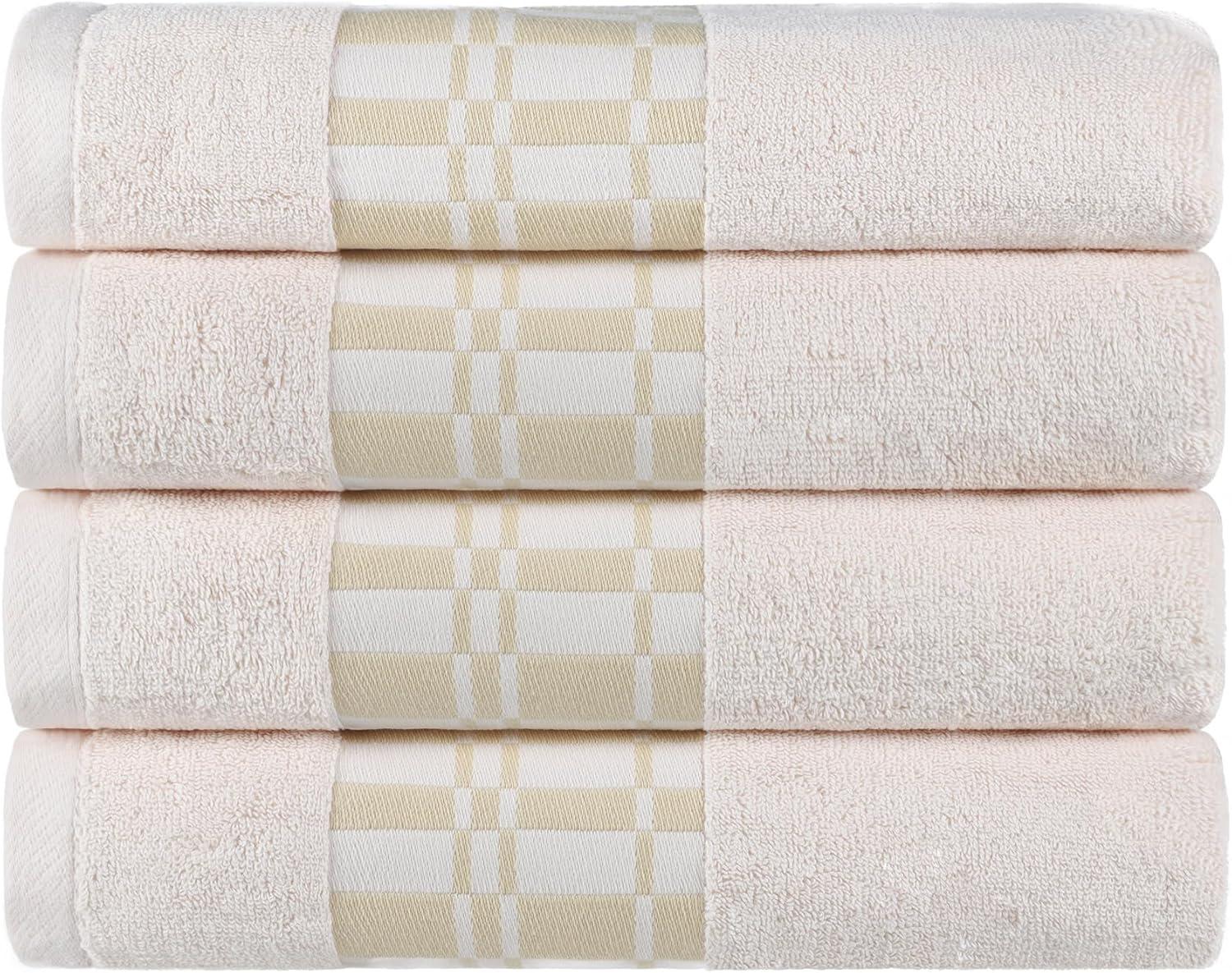 Aura Cotton 4-Piece Ultra-Absorbent Bath Towel Set in Ivory