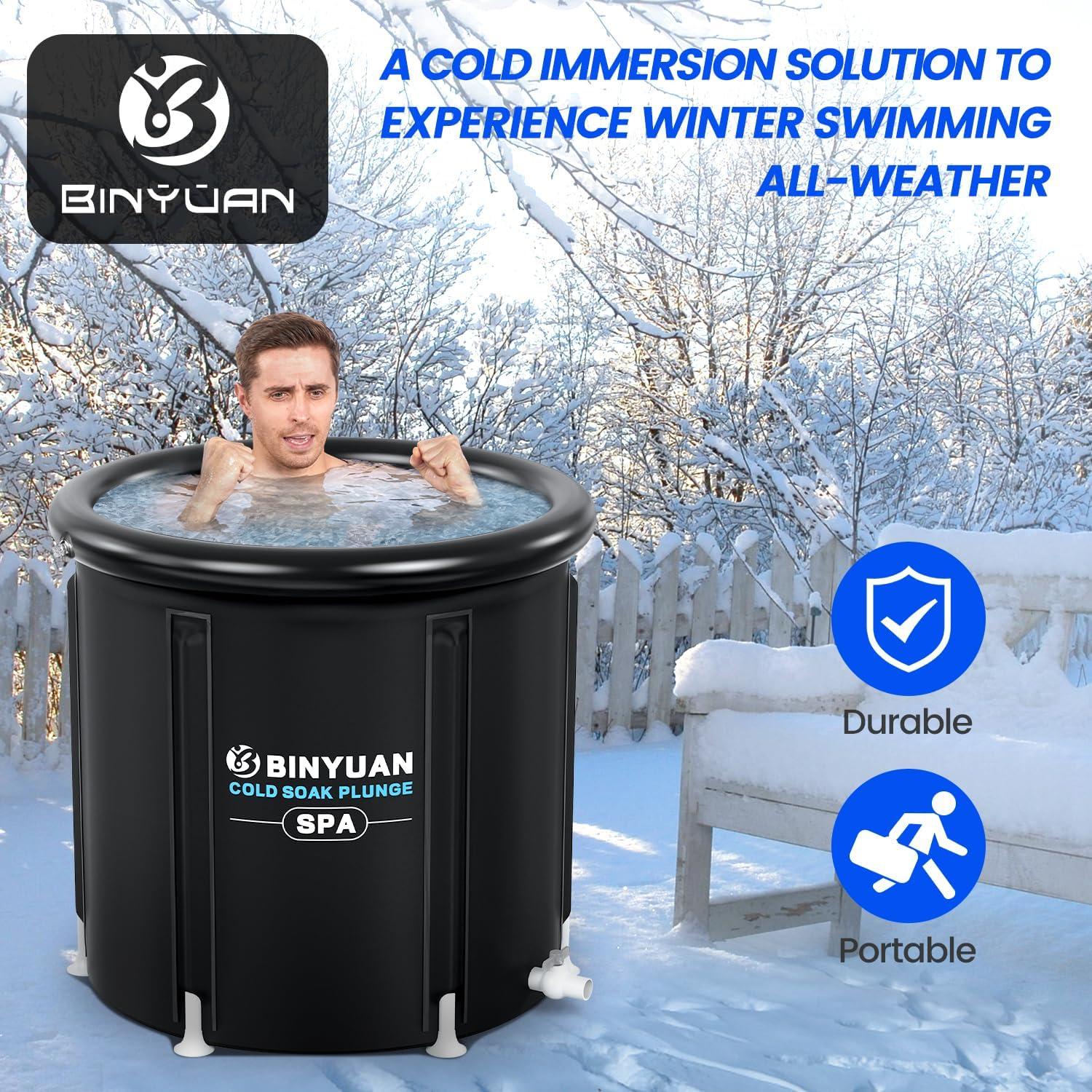 BINYUAN Large Ice Bath Tub Portable Cold Water Tub Cold Therapy Tub for Athlete Recovery