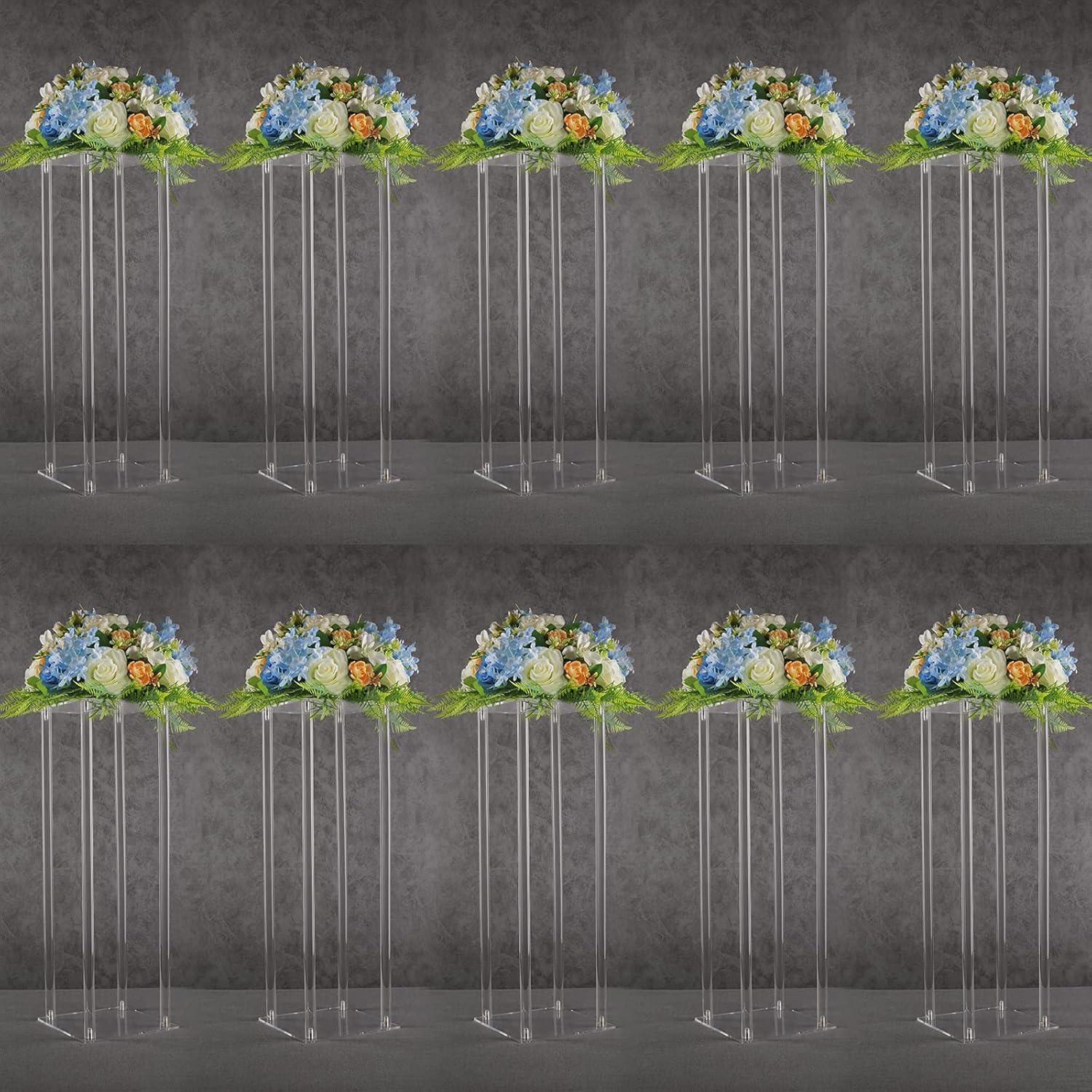 Clear Acrylic Tall Flower Stand Set for Weddings and Events