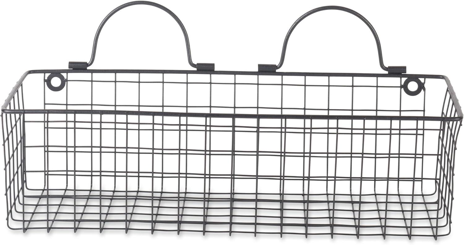 Medium Black Wire Wall Basket Set of 2