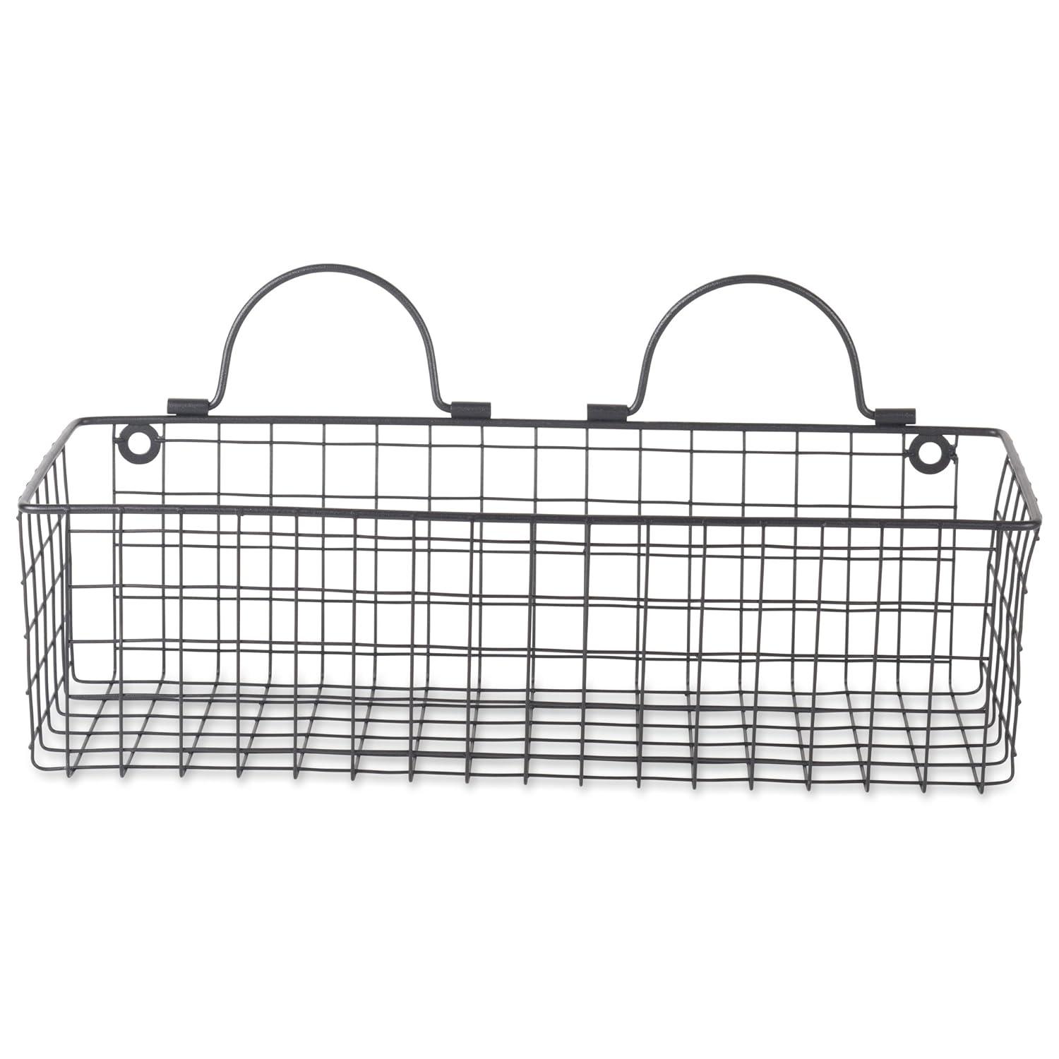 Small Black Wire Wall Basket Set/2
