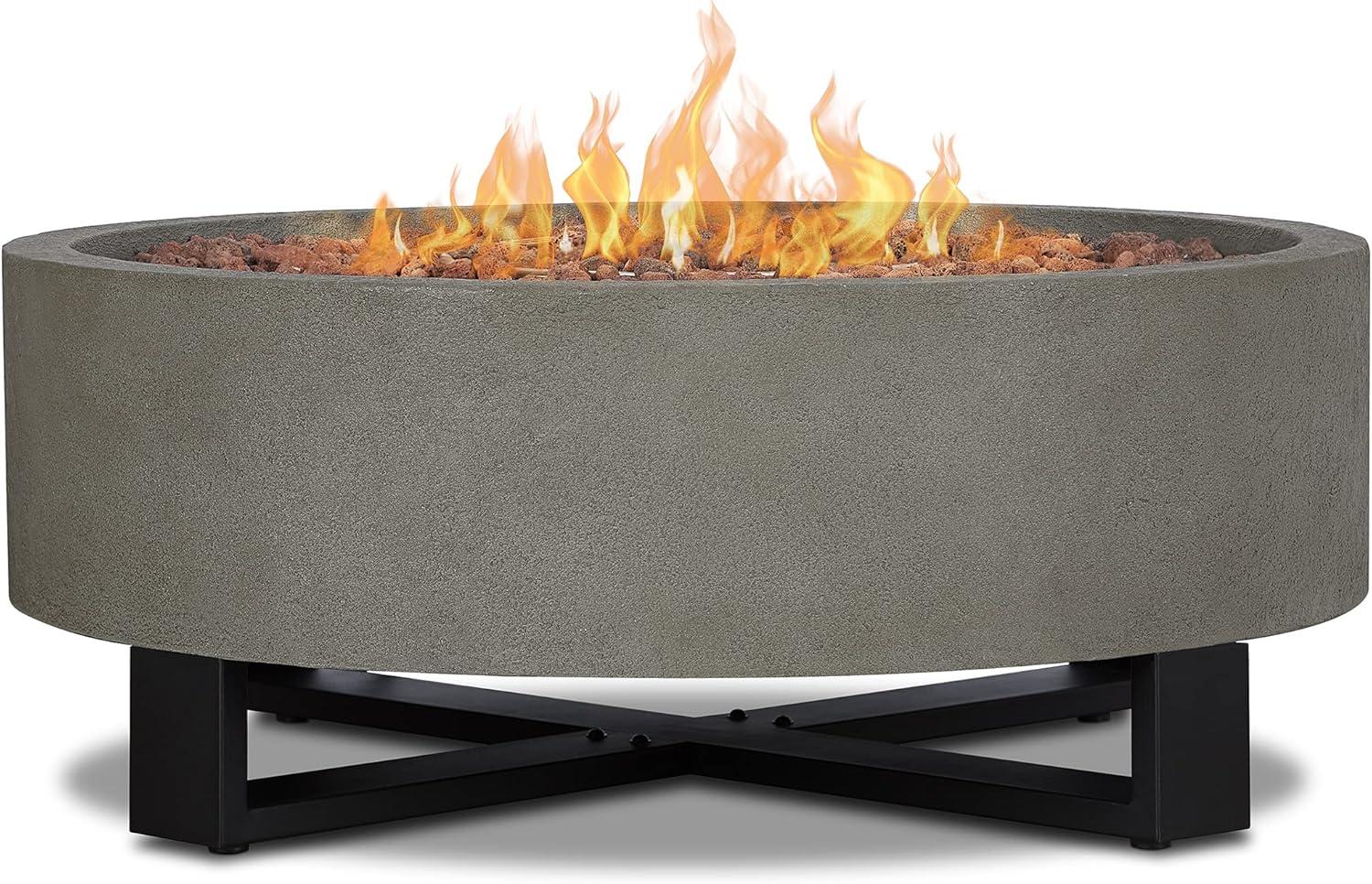 Idledale Propane Fire Bowl - Glacier Gray - Real Flame