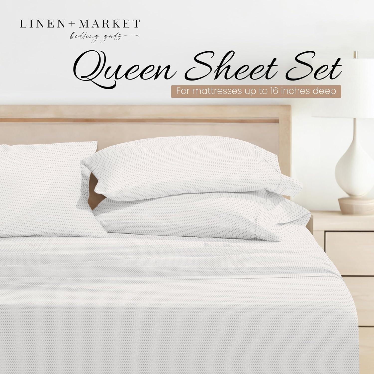 Simply Soft Striped Patterned 4 Piece Bed Sheet Set
