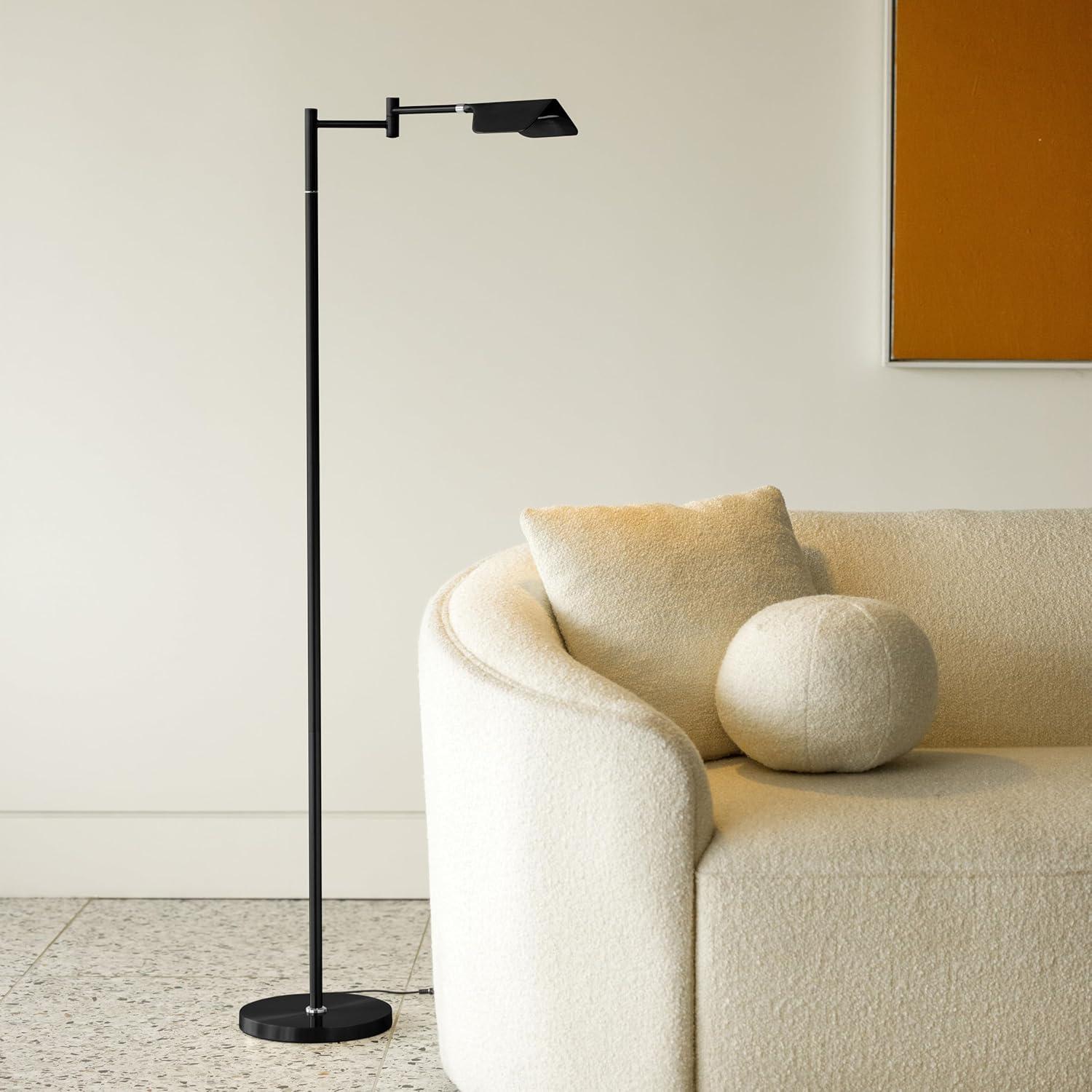 Leaf 53 in. Industrial 1-Light 3-Way Dimming LED Task Floor Lamp with Metal Empire Shade