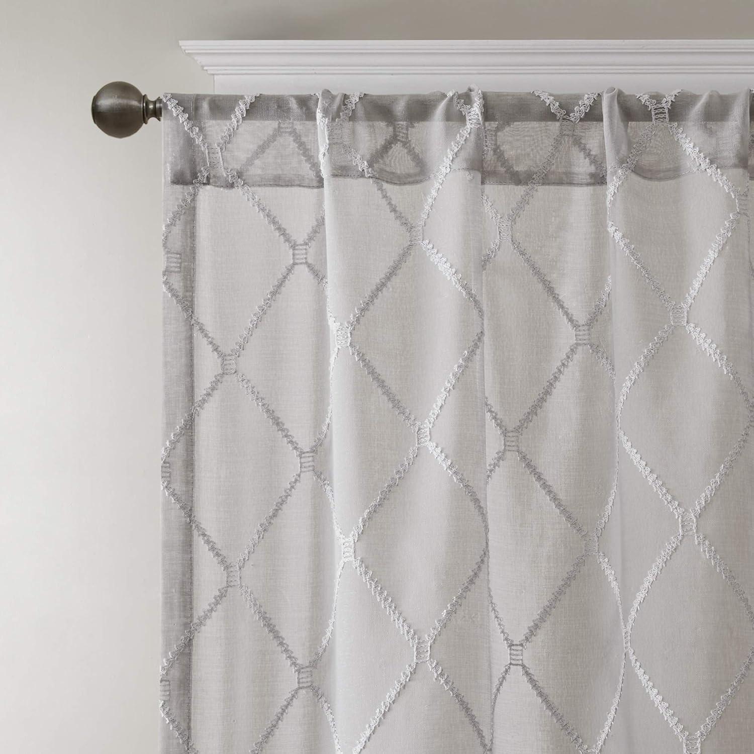 Nirod Diamond Sheer Window Curtain Panel