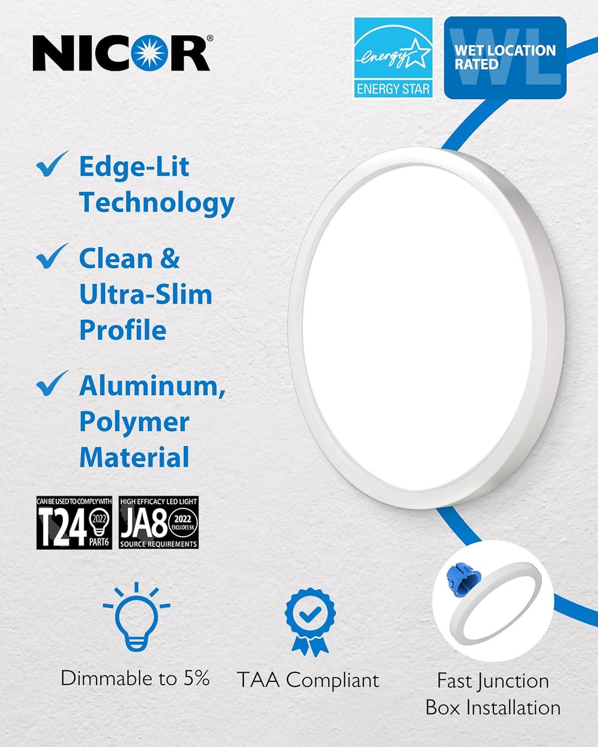 8-Inch White Round Selectable LED Surface Mount Downlight