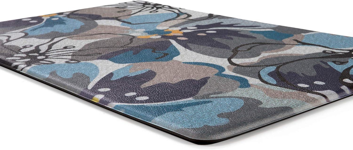 Blue Floral Anti-Fatigue Kitchen Standing Mat