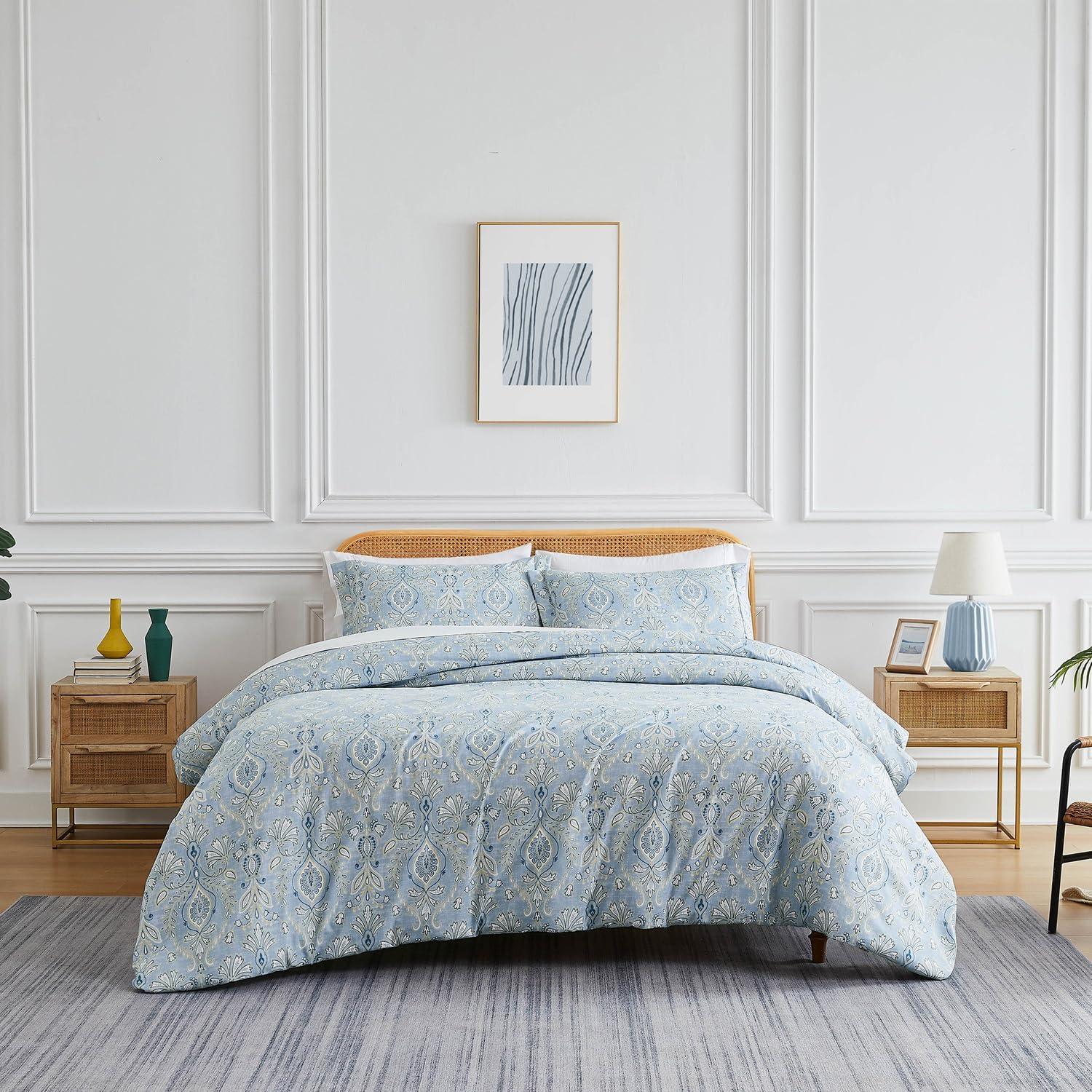 Southshore Fine Living Paisley Grace Oversized 2-Piece Comforter Set with sham Blue Twin / Twin XL