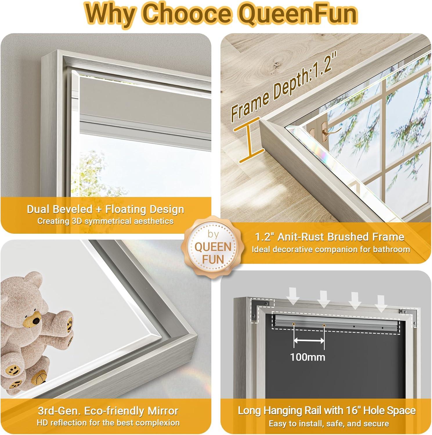 Lohoski Decorative Wall Mirror Beveled Design, Bathroom Vanity Mirror Accent Mirror Finish