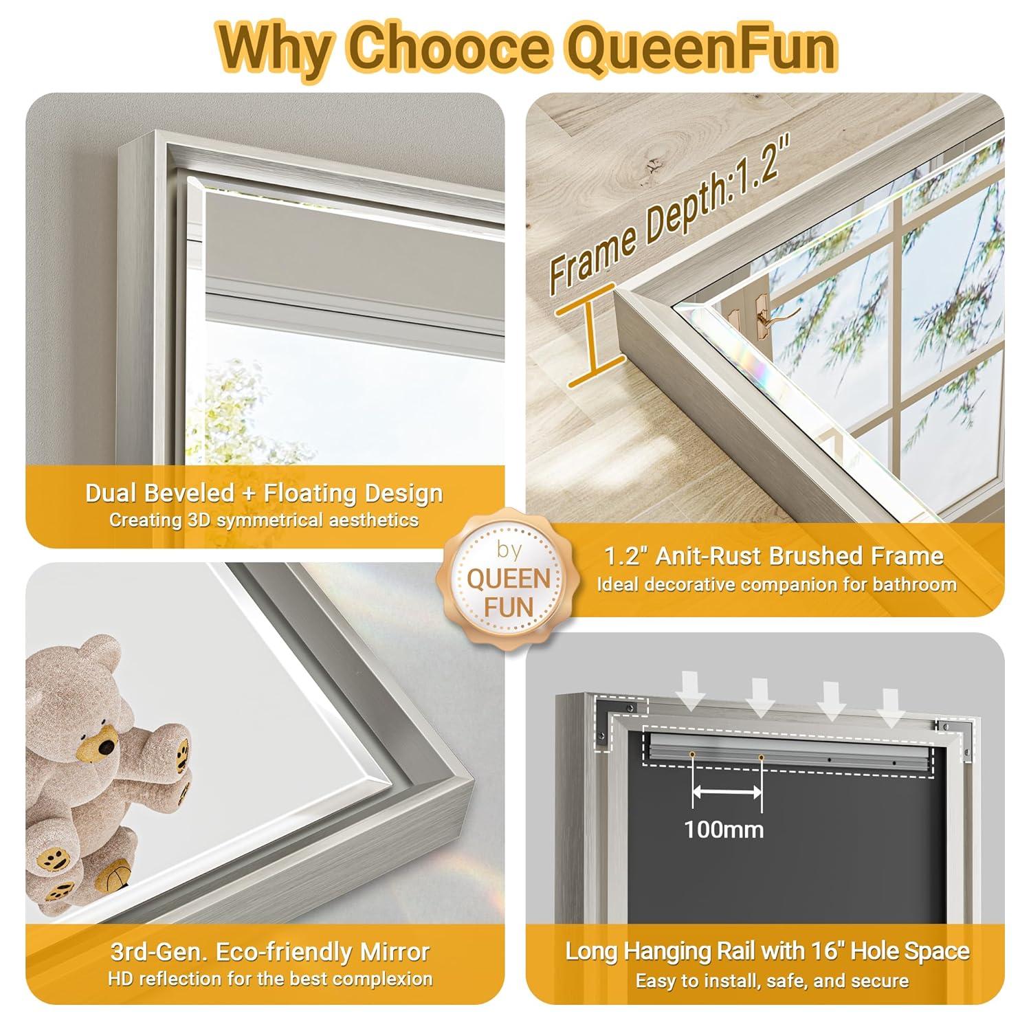 Lohoski Decorative Wall Mirror Beveled Design, Bathroom Vanity Mirror Accent Mirror Finish