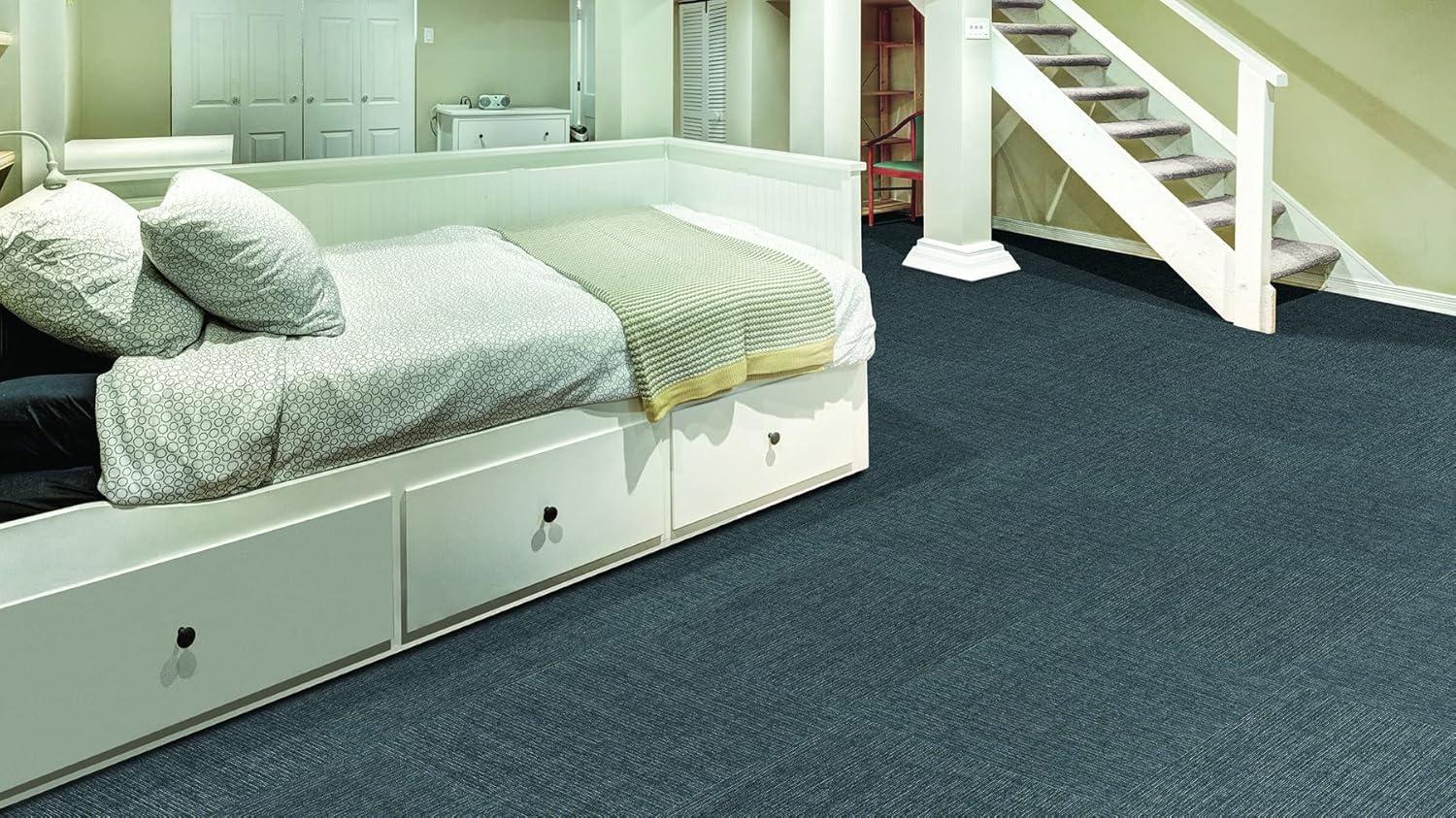 Mohawk Basics 24" x 24" Carpet Tile Sample with EnviroStrand™ PET Fiber in Navy (1 piece)