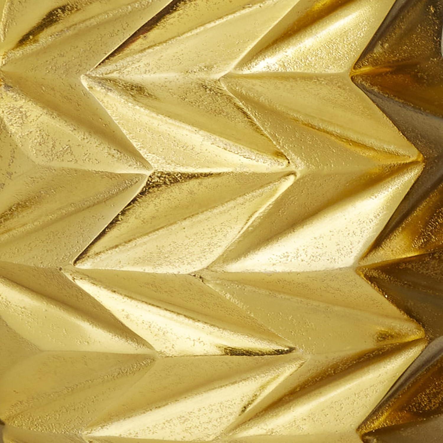 DecMode 20", 15"H Geometric Gold Aluminum Metal Vase, Set of 2