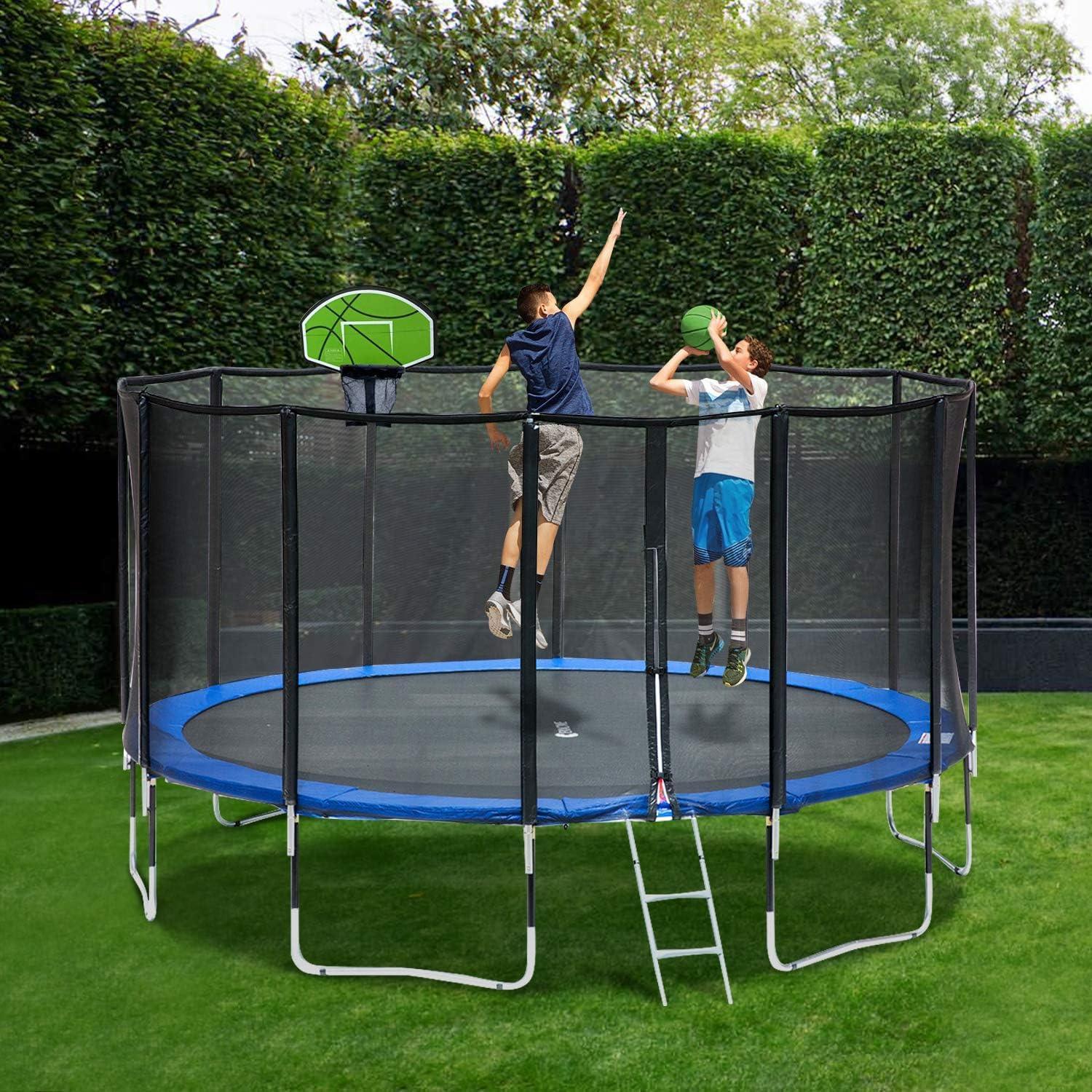 Exacme 15 FT Round Trampoline with 400 LBS Weight Limit&Upgraded Carbon Fiber Support Pole