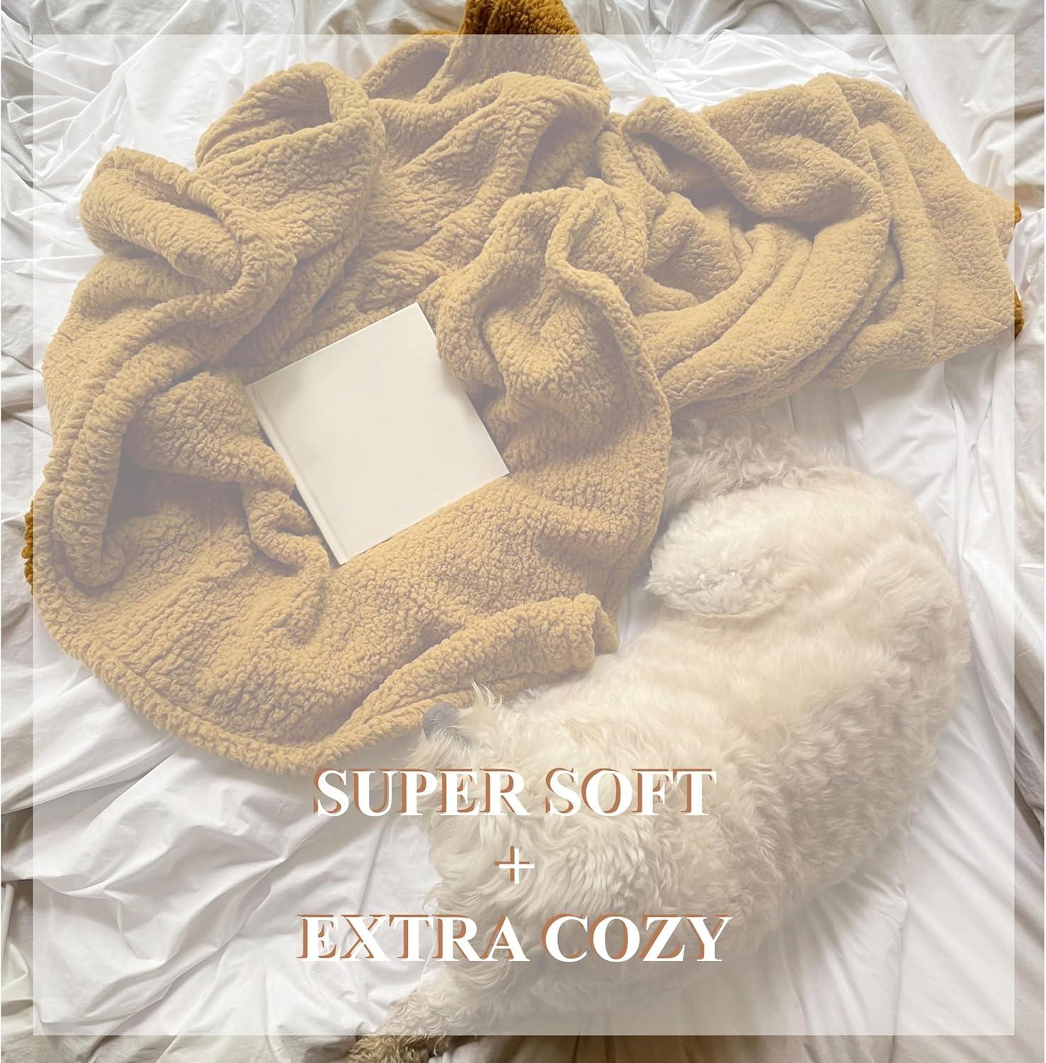 Brooklyn Loom Marshmallow Sherpa Ivory Throw Blanket 50 X 60"