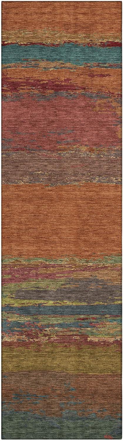 Machine Washable Indoor/Outdoor Chantille ACN1286 Terracotta Rug