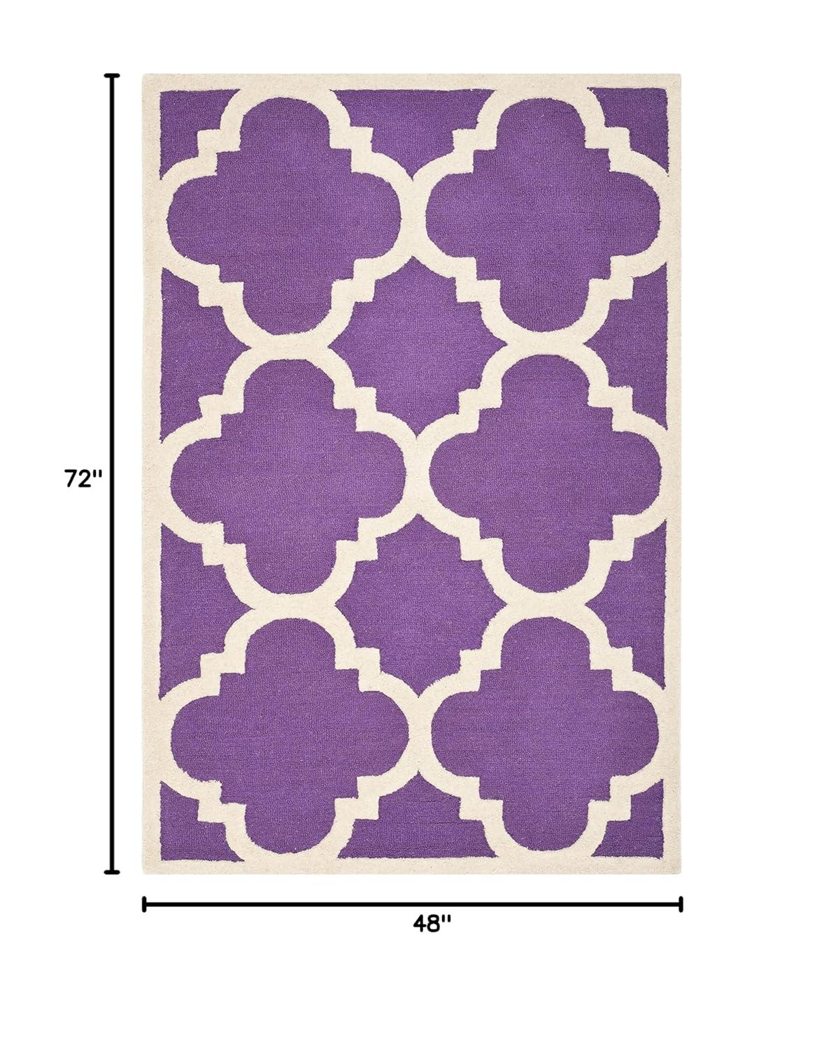 Cambridge CAM140 Tufted Indoor Area Rug - Purple/Ivory - 4'x6' - Safavieh