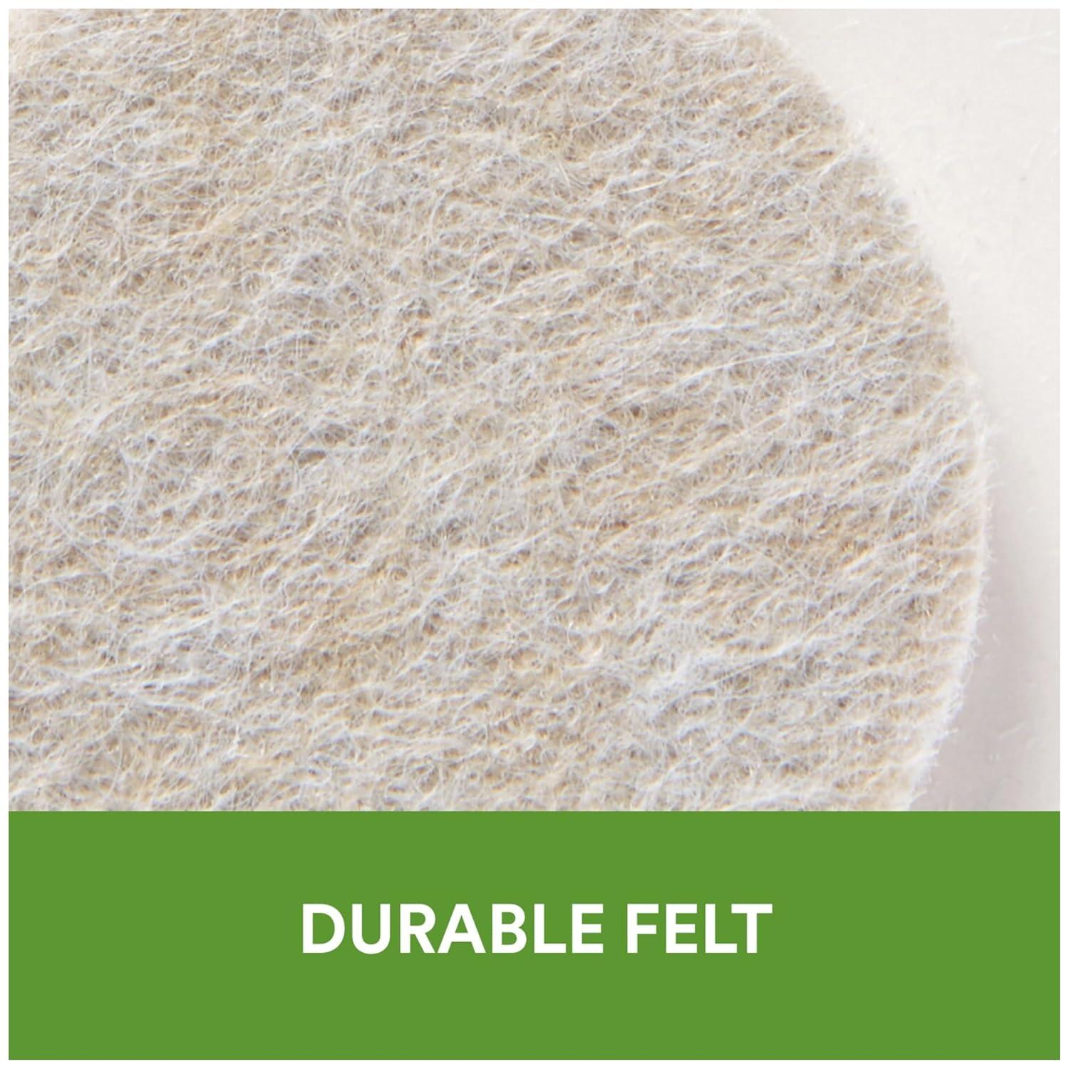 Scotch 1" 32pk Felt Pads Beige: Anti-Scratch Furniture & Chair Leg Protection, Floor Pad, 1" x 0.2" Felt, 32ct