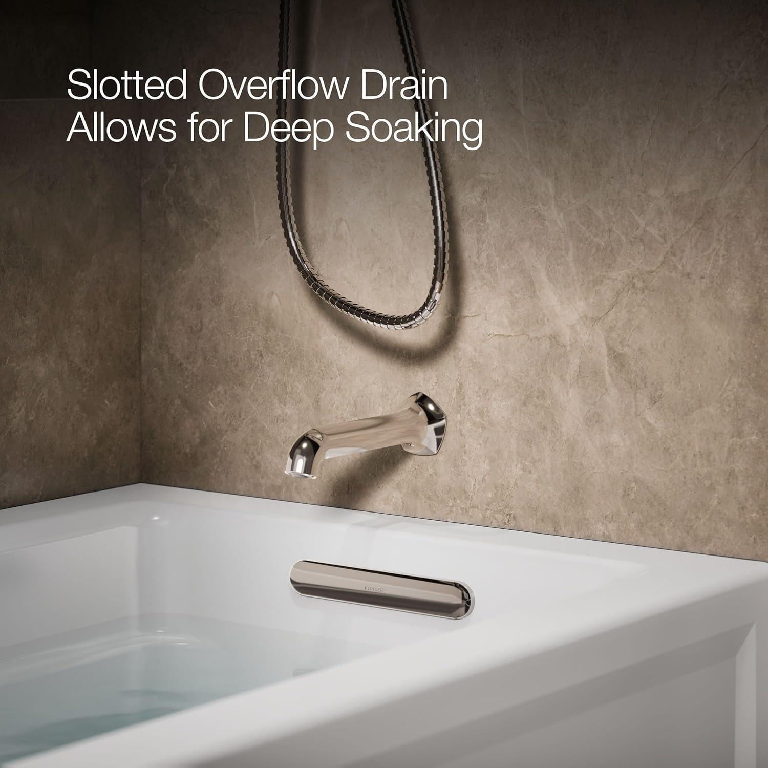 Archer® 60" x 32" Acrylic Alcove Soaking Bathtub with Comfort Depth