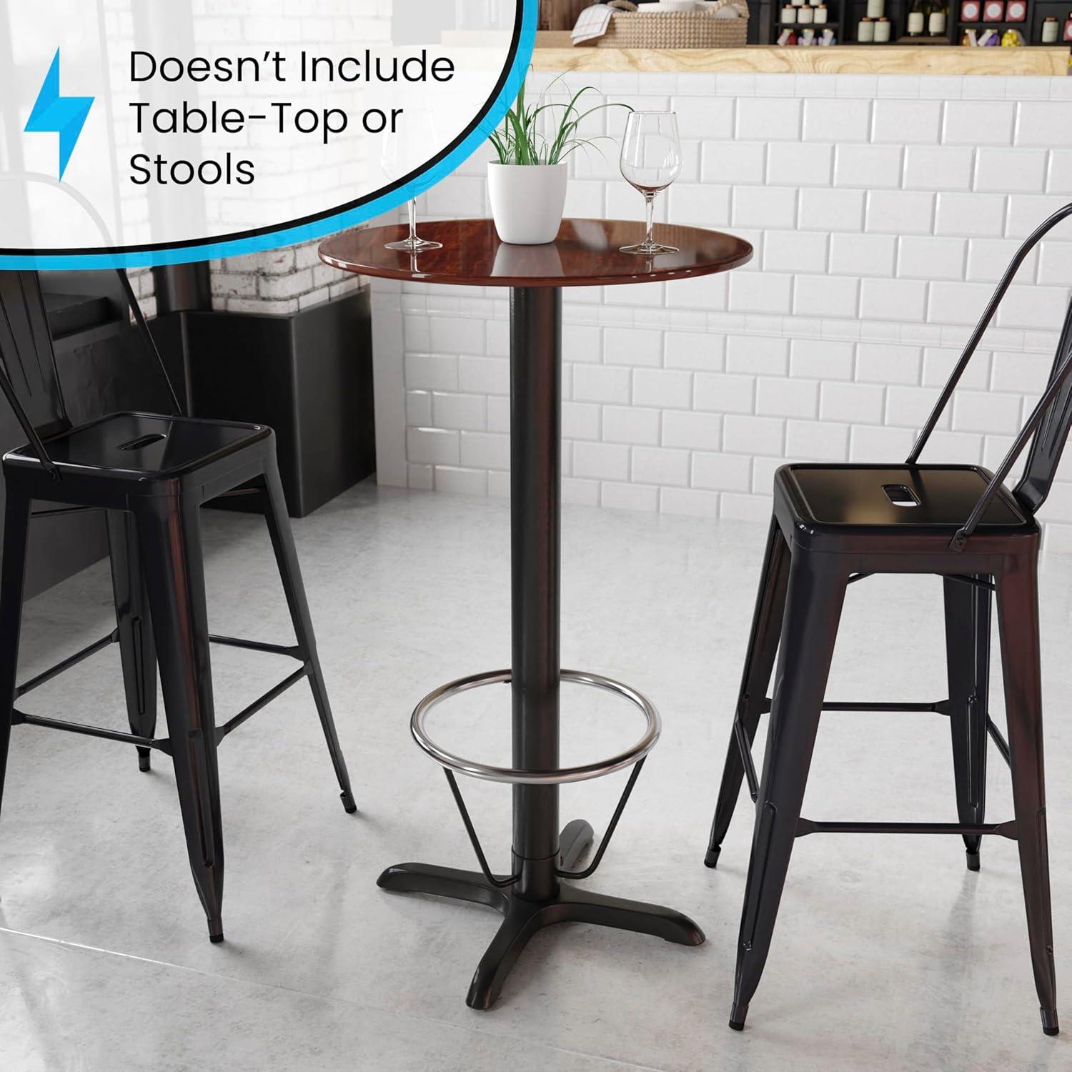 Flash Furniture 22'' x 22'' Restaurant Table X-Base with 3'' Dia. Bar Height Column and Foot Ring