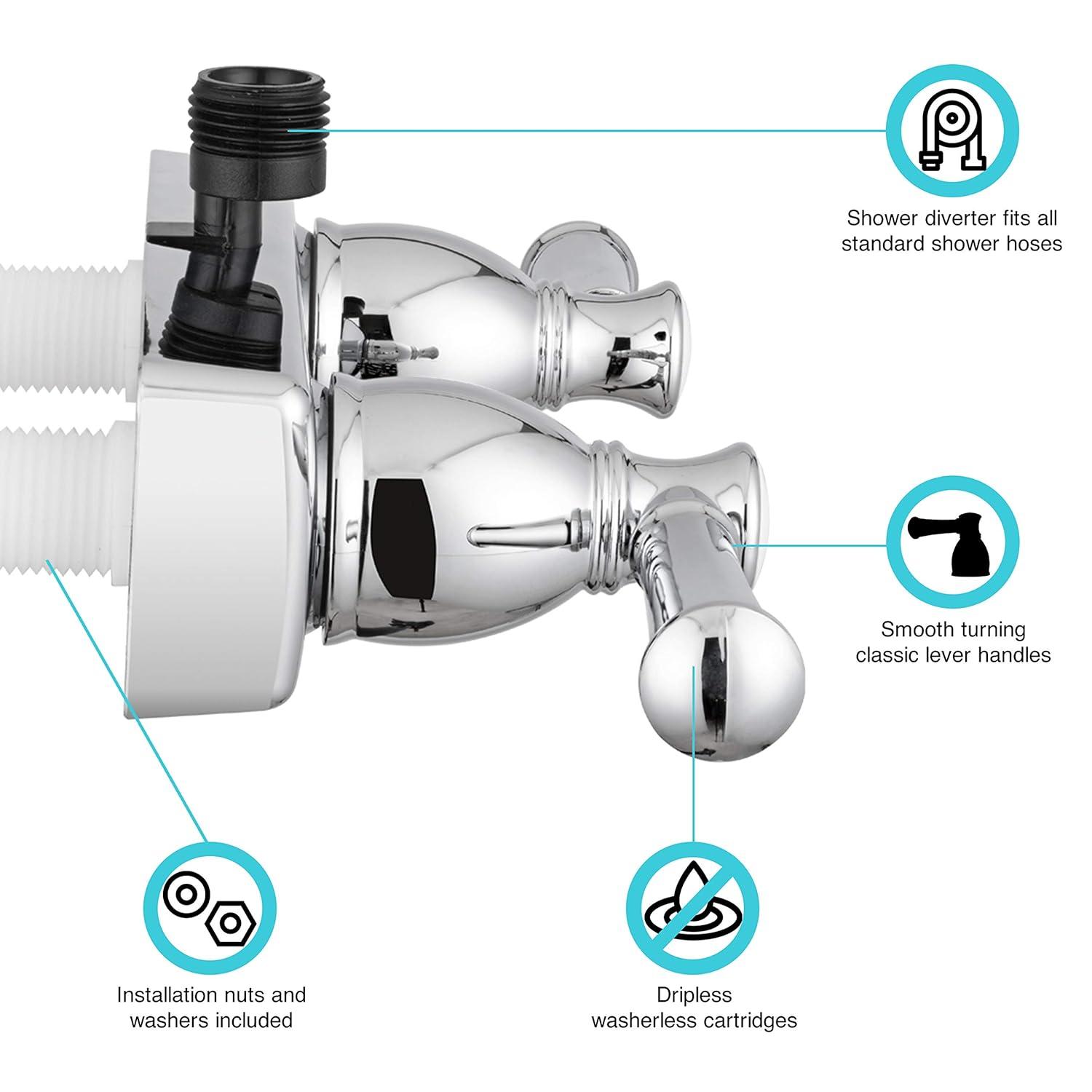 Dura Faucet DF-SA100L-CP Designer Rv Shower Faucet - Chrome Polished