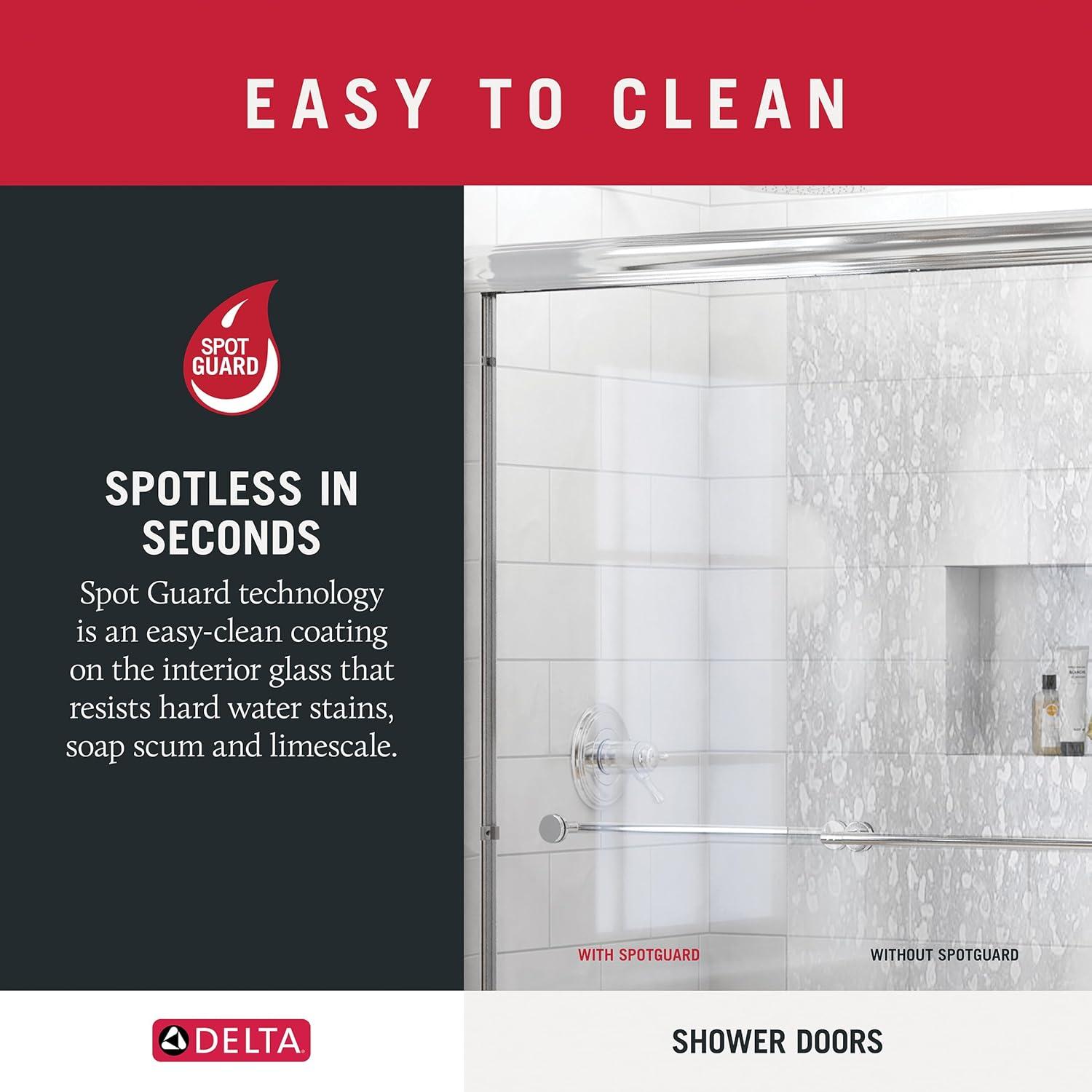 Delta Paxos 60 in. x 62-1/4 in. Frameless Sliding Bathtub Door in Chrome with 5/16 in. (8mm) Tempered Clear Glass, SD5758473