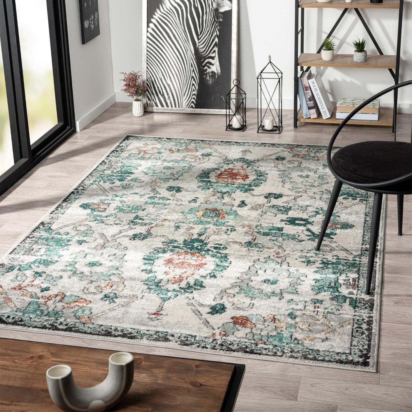 Luxe Weavers Oriental Floral Distressed Area Rug