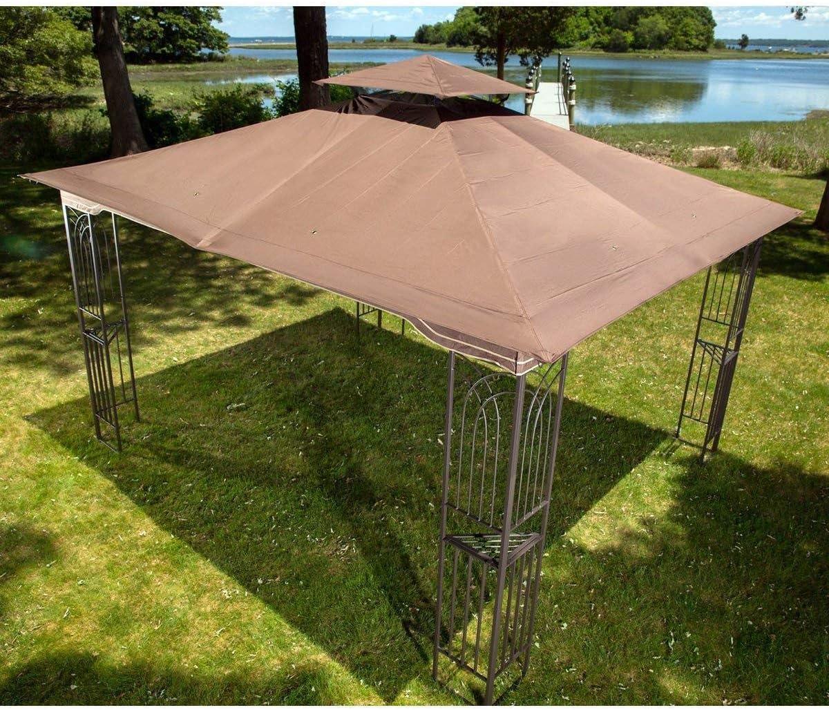 Sunjoy Brown Replacement Gazebo Canopy for 10 x 12 Regency II Patio Gazebo, Easily update your Gazebo