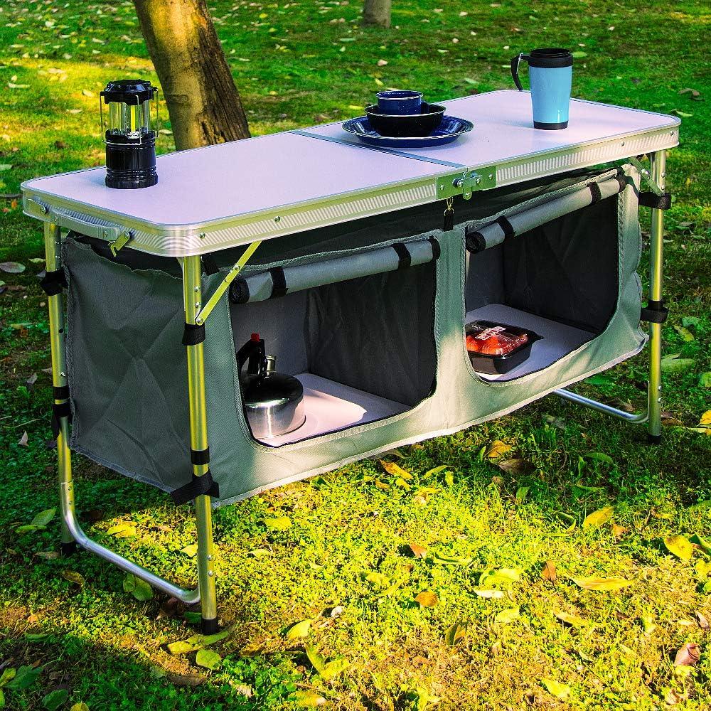 Camping Folding Table - Portable and Lightweight Table with Storage, Backyards, BBQ, Party and Picnic Foldable Table …