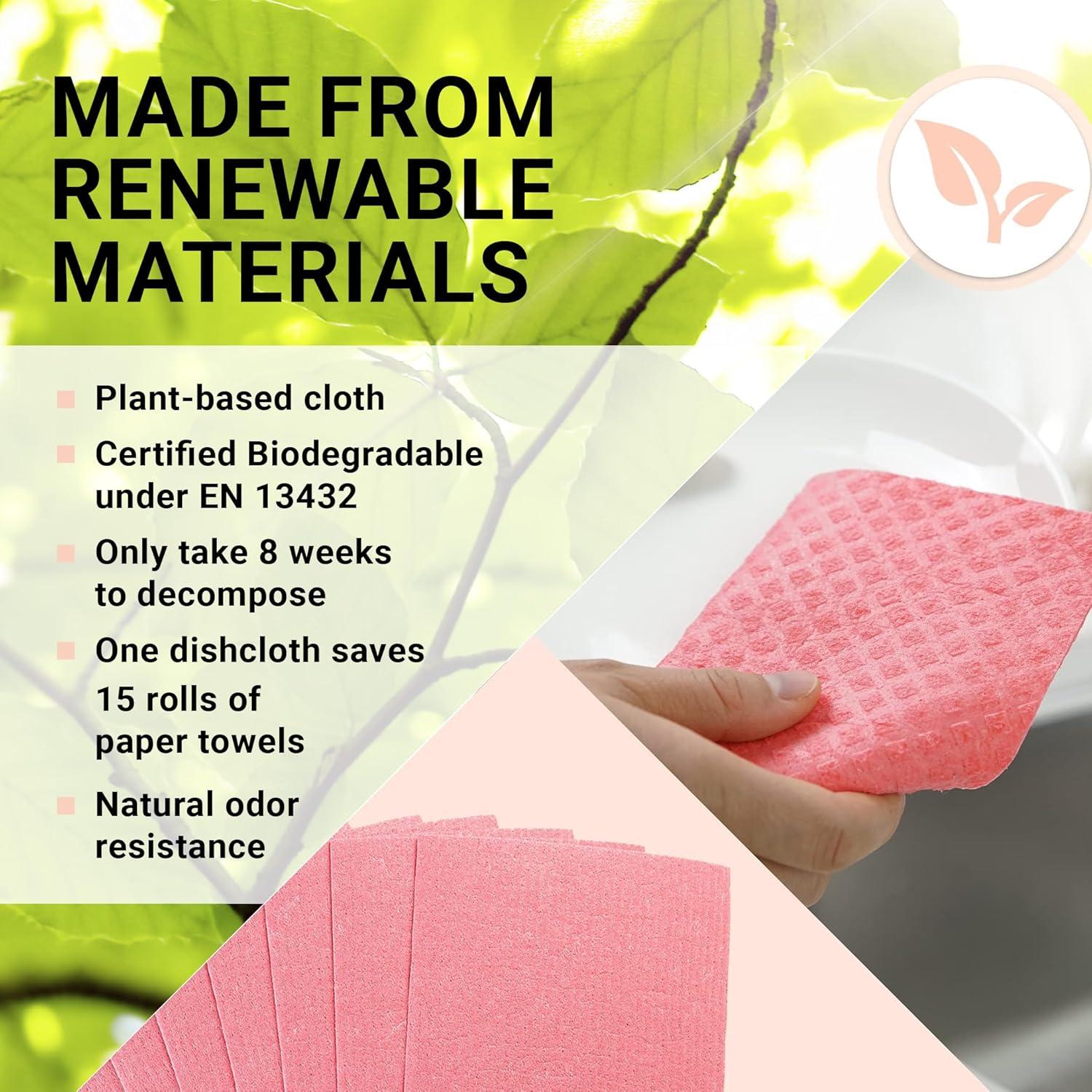 10 Piece Set Reusable Kitchen Counter Dishwashing Fiber Sponge Wash Water Hand Towel Rag Hundred Clean Dishwashing Cloth