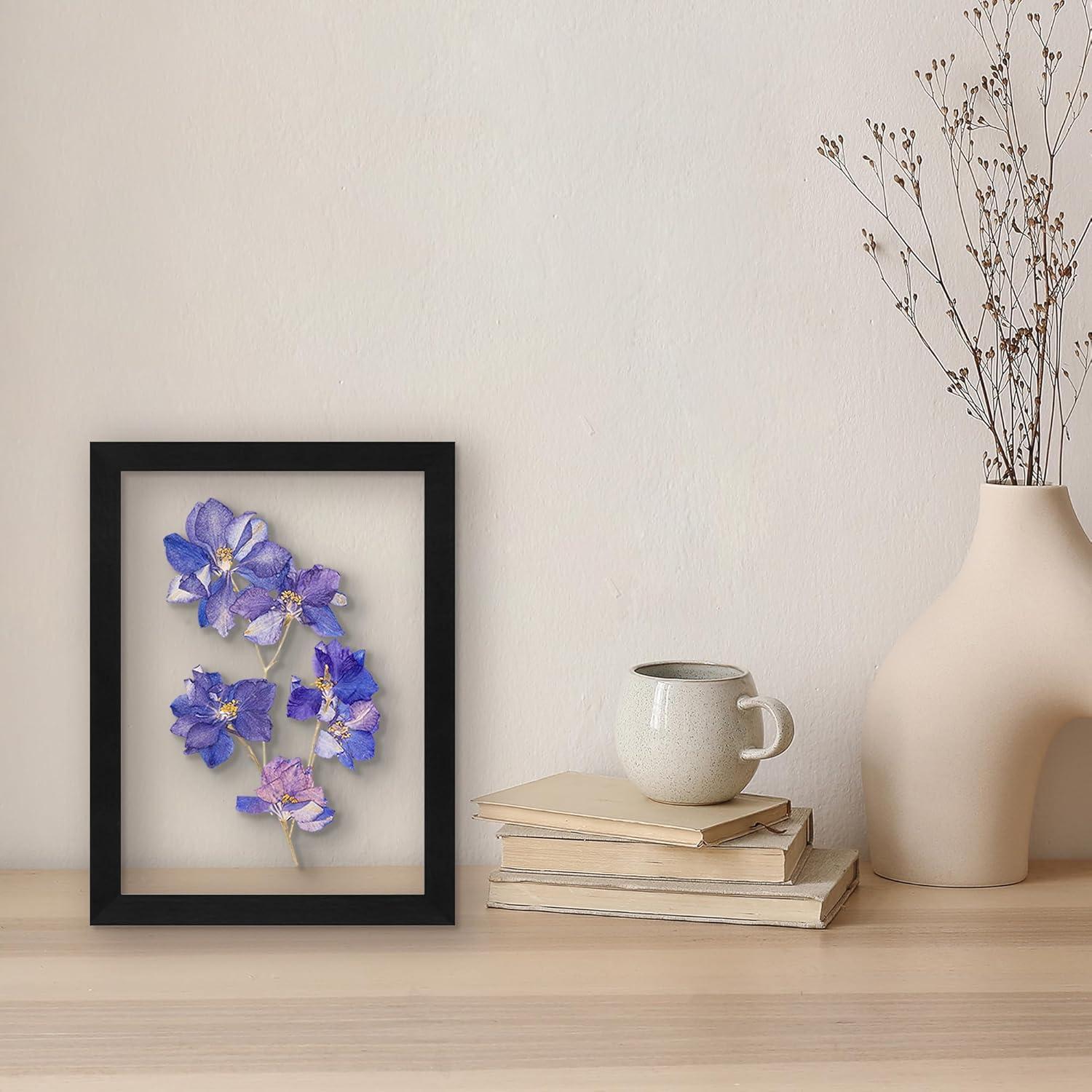 Americanflat Black Floating Picture Frame | Displays Any Size Photo up to 8.5 x 11 Inches. Lead Free Glass. Hanging Hardware Included!