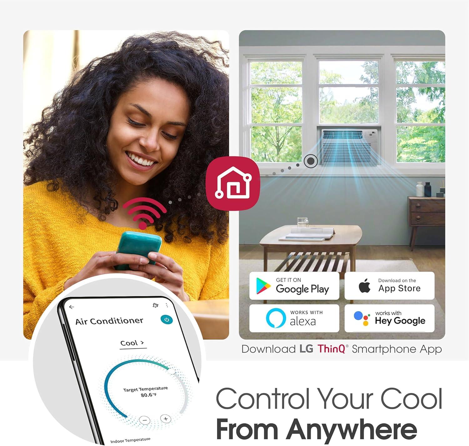 LG 12,000 BTU 115V Window-Mounted Air Conditioner with Wi-Fi Control