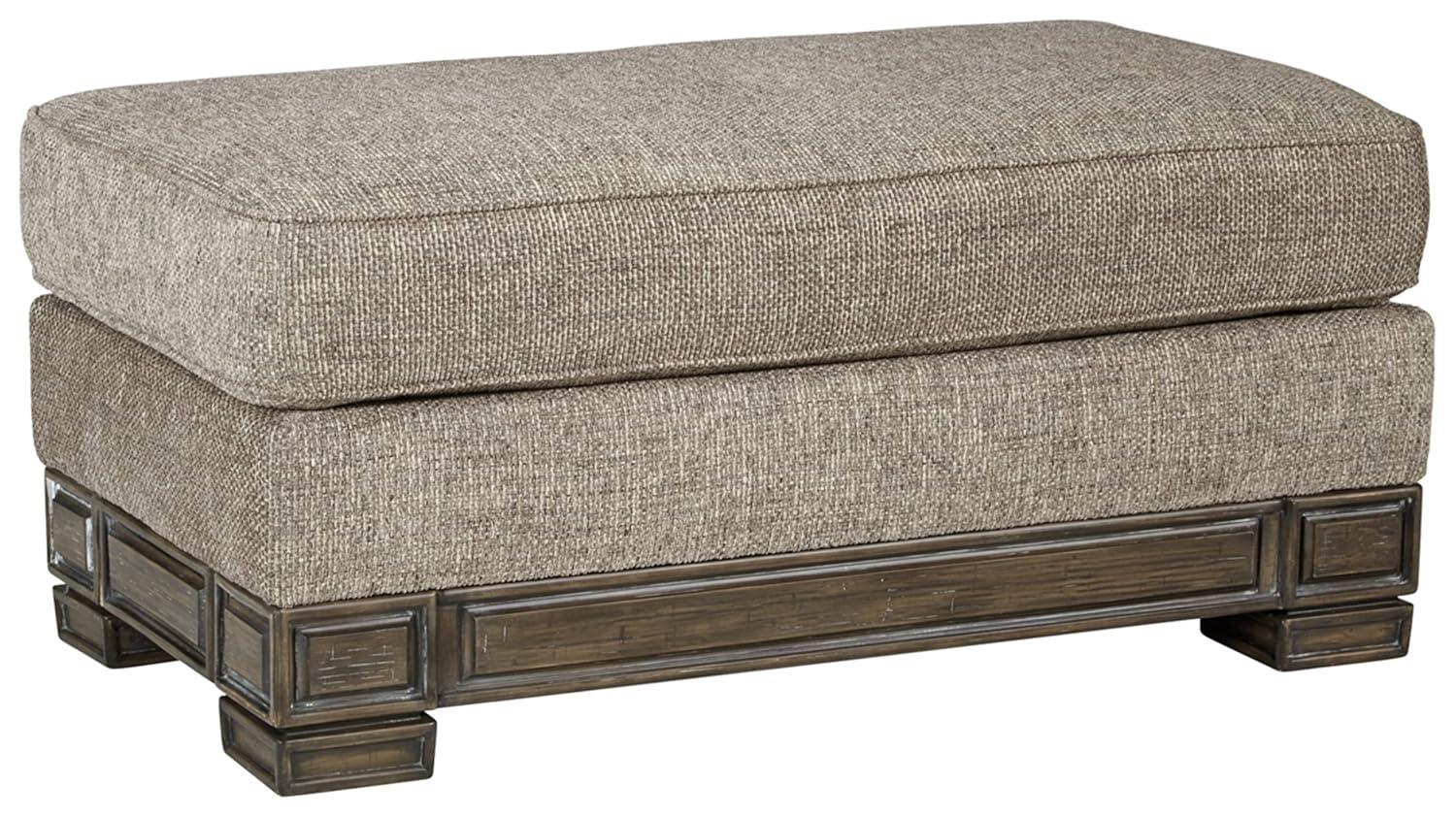 Signature Design by Ashley Traditional Einsgrove Ottoman Textured Sandstone