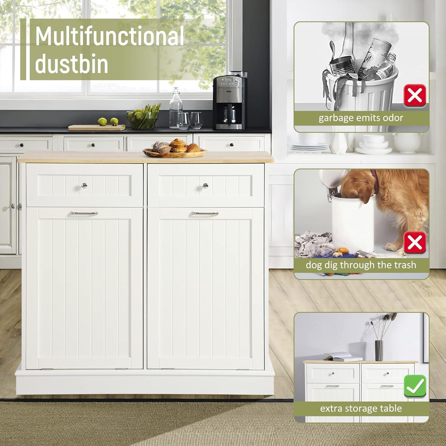 Double Tilt Out Trash Kitchen Cabinet