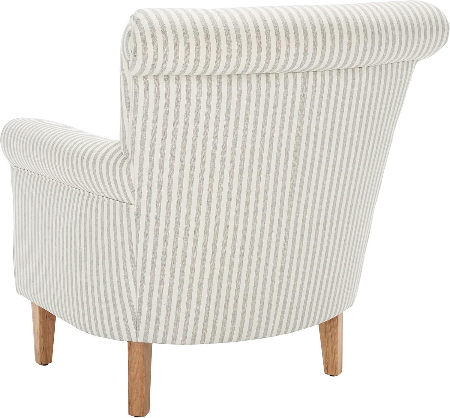 SAFAVIEH Hazina Modern Style Club Chairs, Beige Stripe (30 in. W x 32.8 in. D x 35.4 in. H)