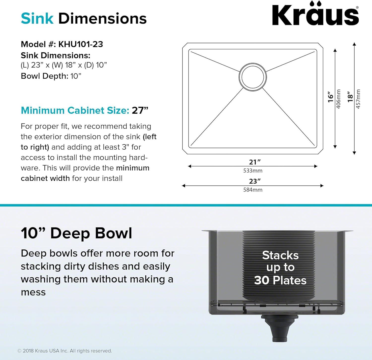 KRAUS Standard PRO™ Gauge Undermount Kitchen Sink with WasteGuard™ Garbage Disposal