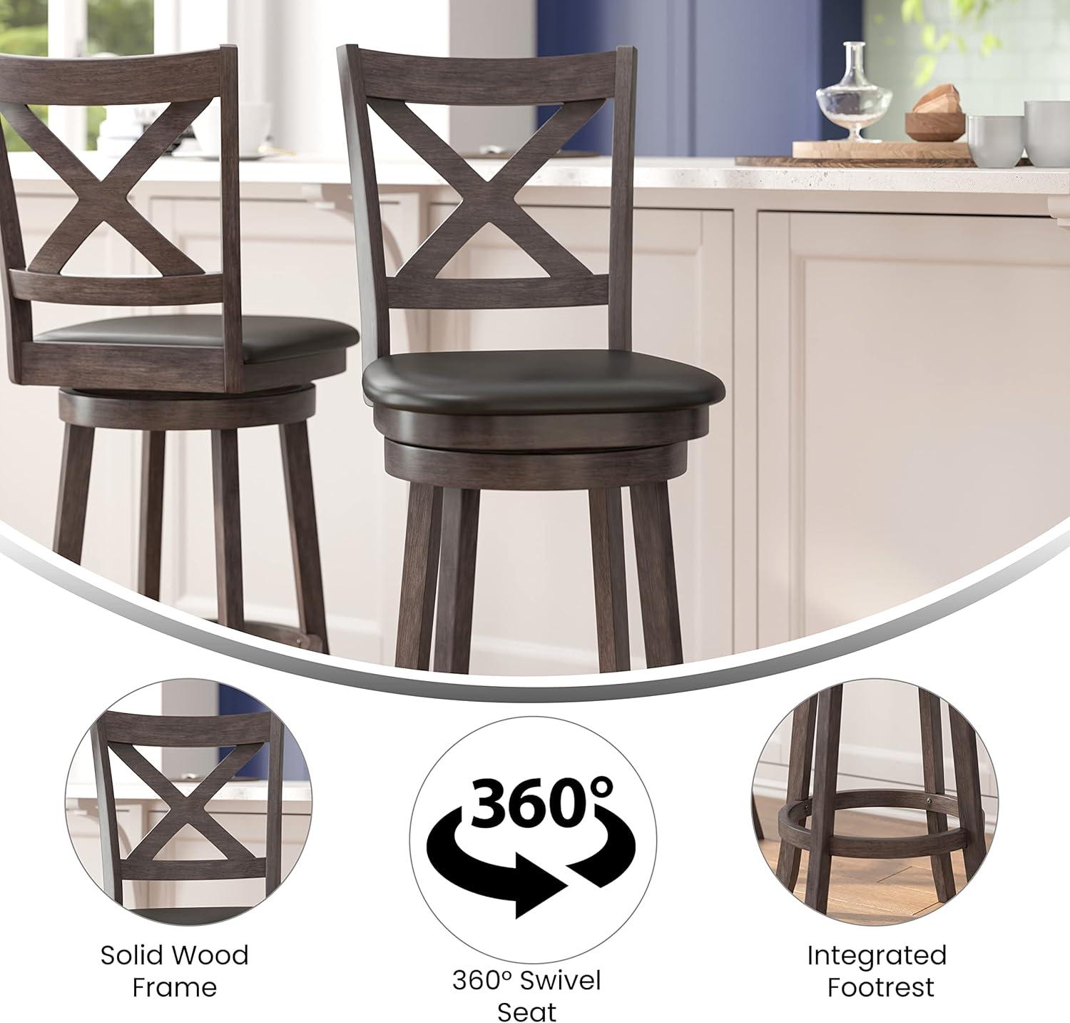 Francis Classic Crossback Wooden Swivel Dining Stool