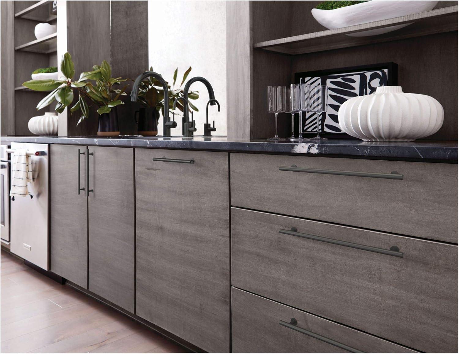 Amerock Radius 10-1/16 inch (256mm) Center-to-Center Satin Nickel Cabinet Pull