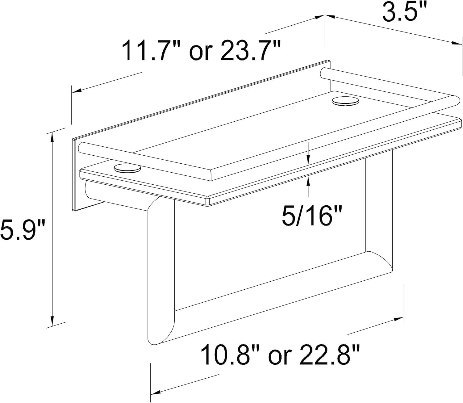 Surface Bracket Shelf with Towel Bar