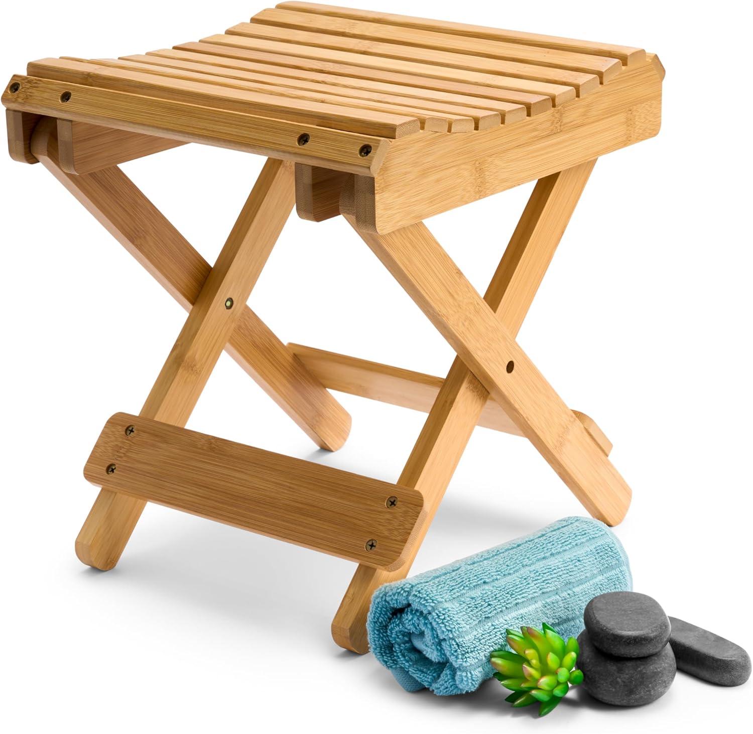 Sorbus Sorbus Bamboo Folding Step Stool Bench