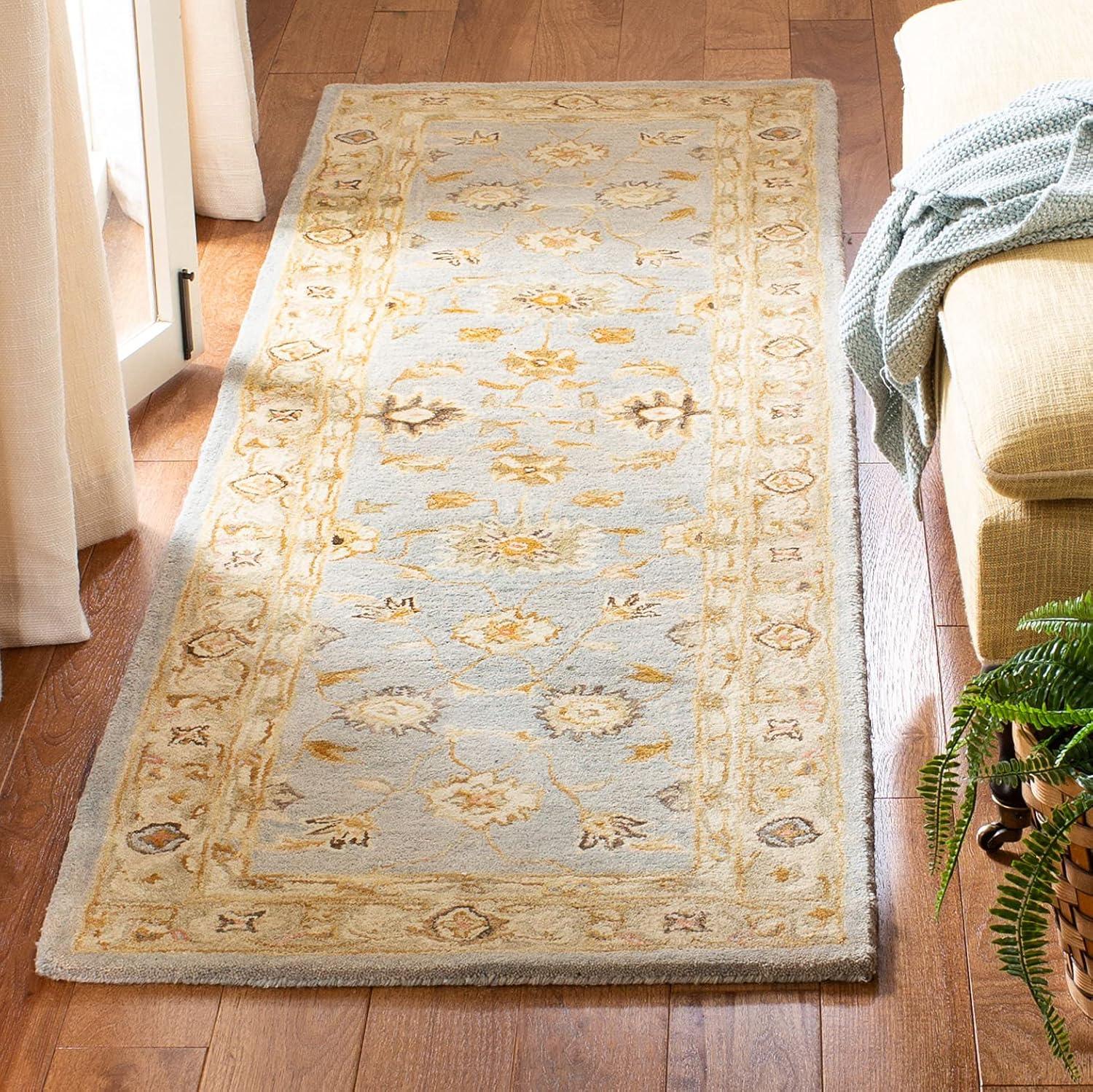 SAFAVIEH Anatolia Sherman Floral Wool Runner Rug, Brown/Taupe, 2'3" x 8'