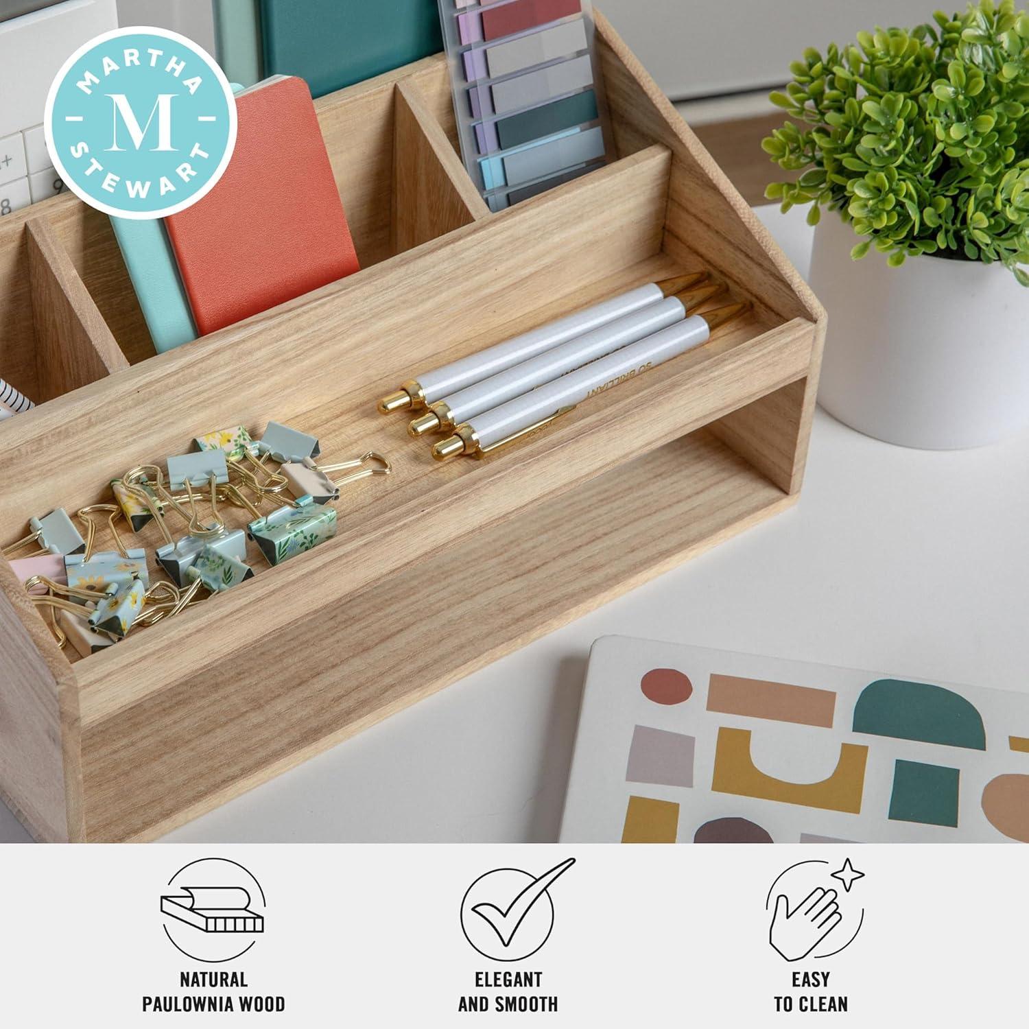 Martha Stewart Thomas Martha Stewart Wooden Office Desktop Organizer
