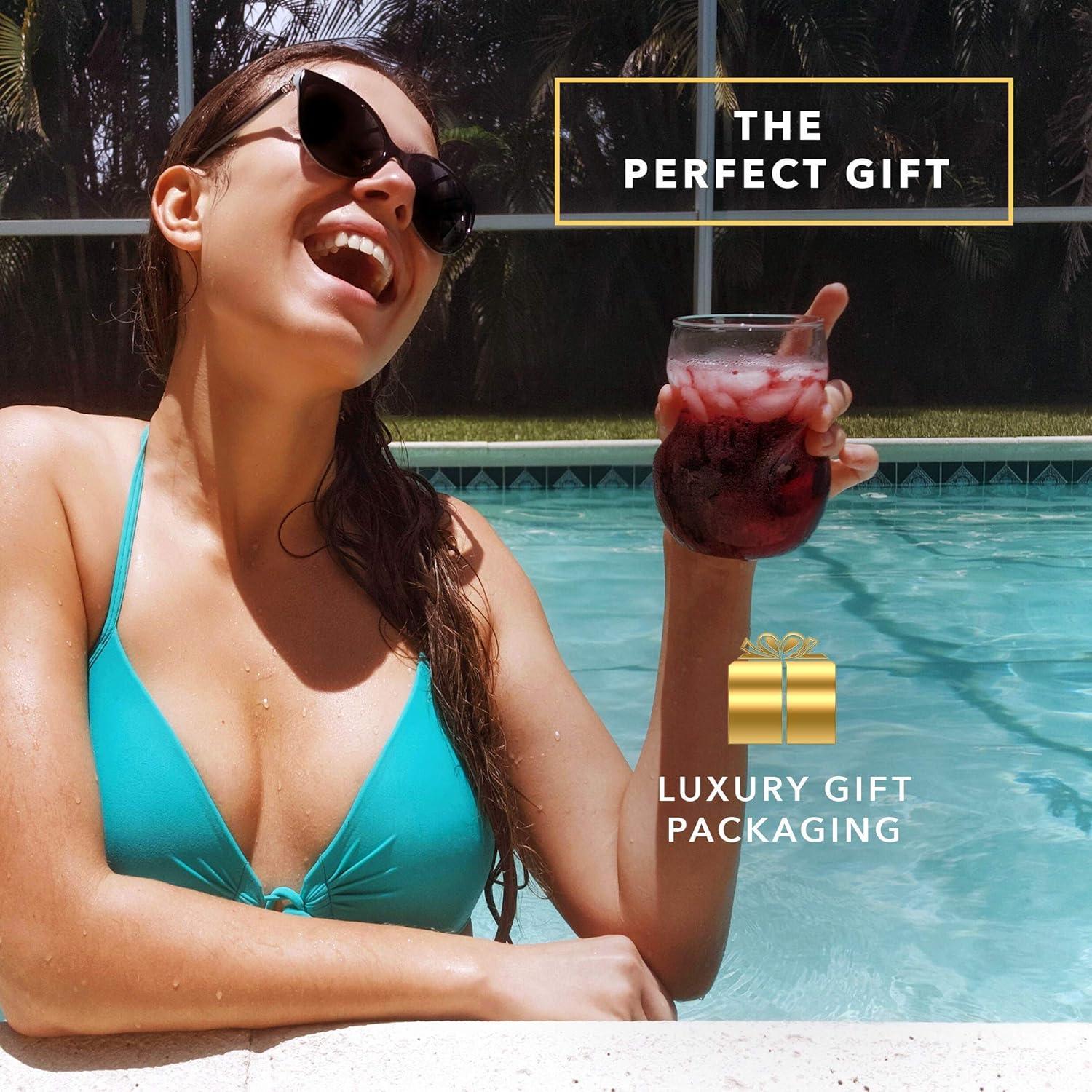 Dragon Glassware 16 oz Stemless Wine Glasses Clear Set of 2