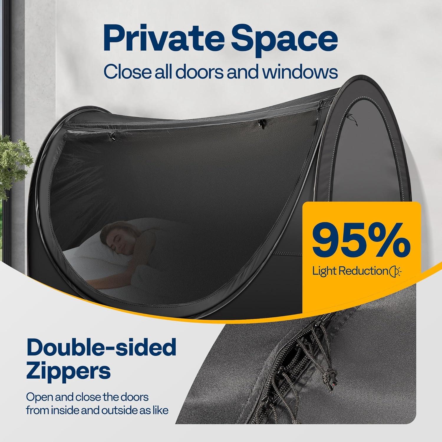 Polyester Pop-Up Privacy Bed Canopy Twin Size