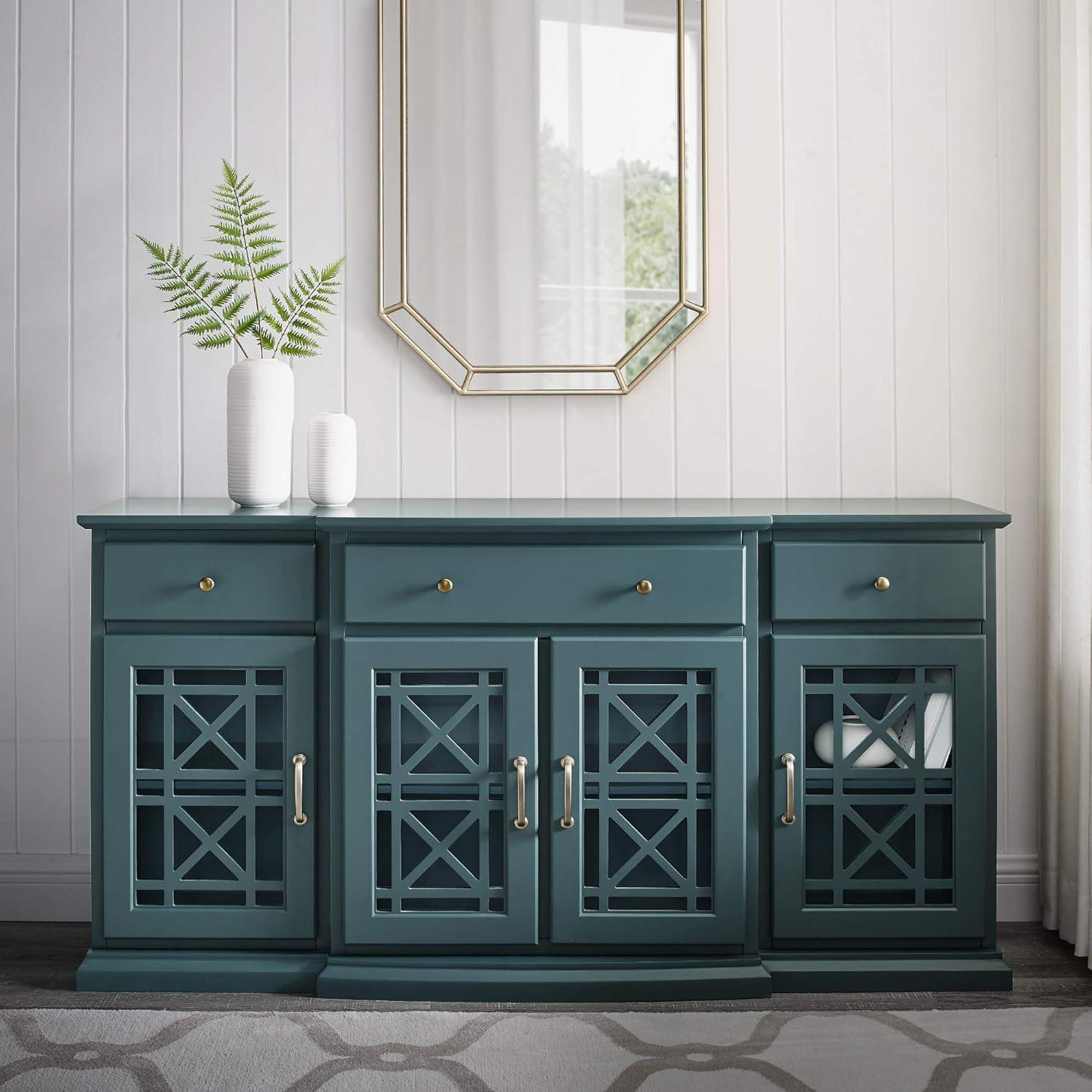 Saugeries Fretwork Detailed Glass Door Sideboard