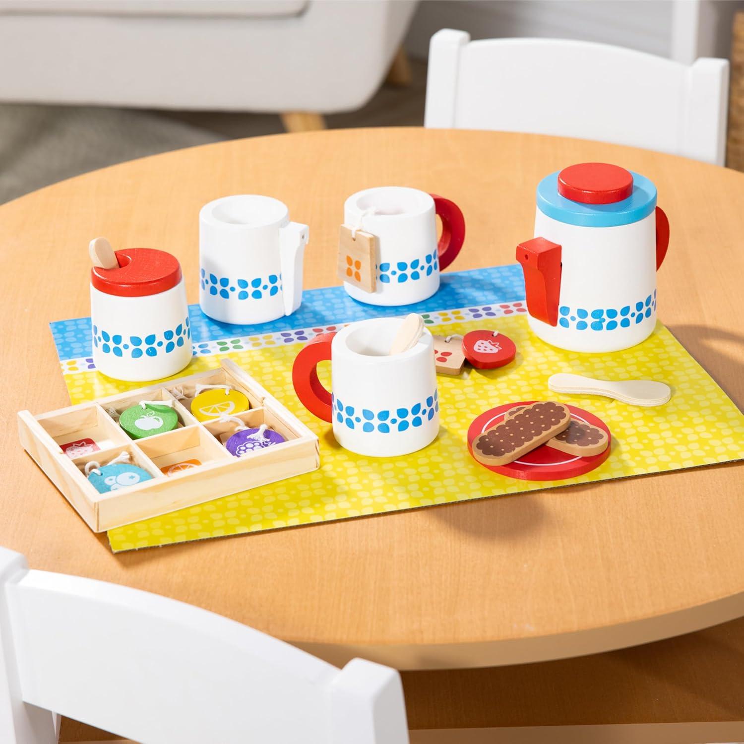 Colorful Wooden Steep & Serve Tea Set for Kids