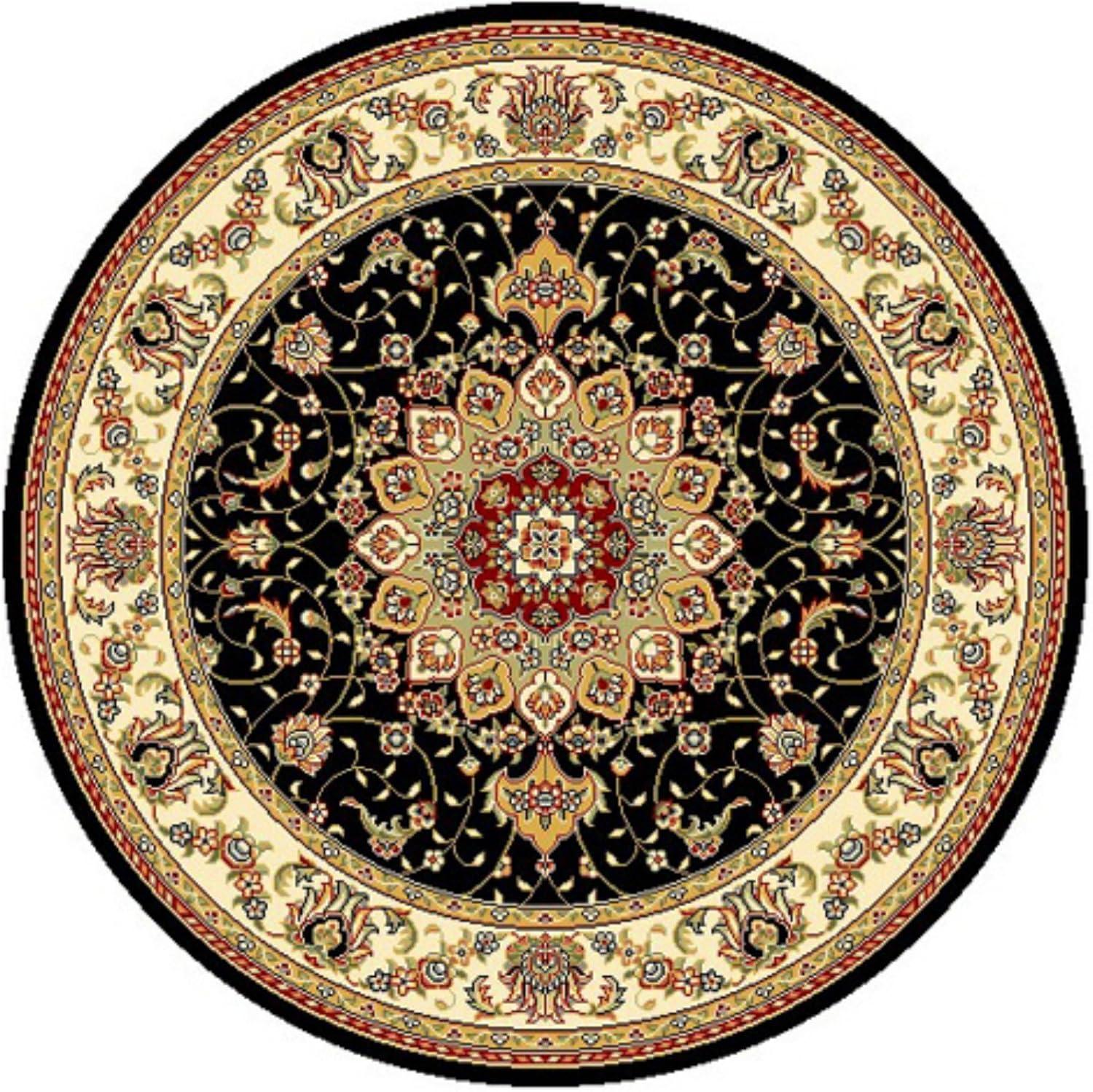 Lyndhurst LNH329 Power Loomed Area Rug - Black/Ivory - 4'x6' - Safavieh