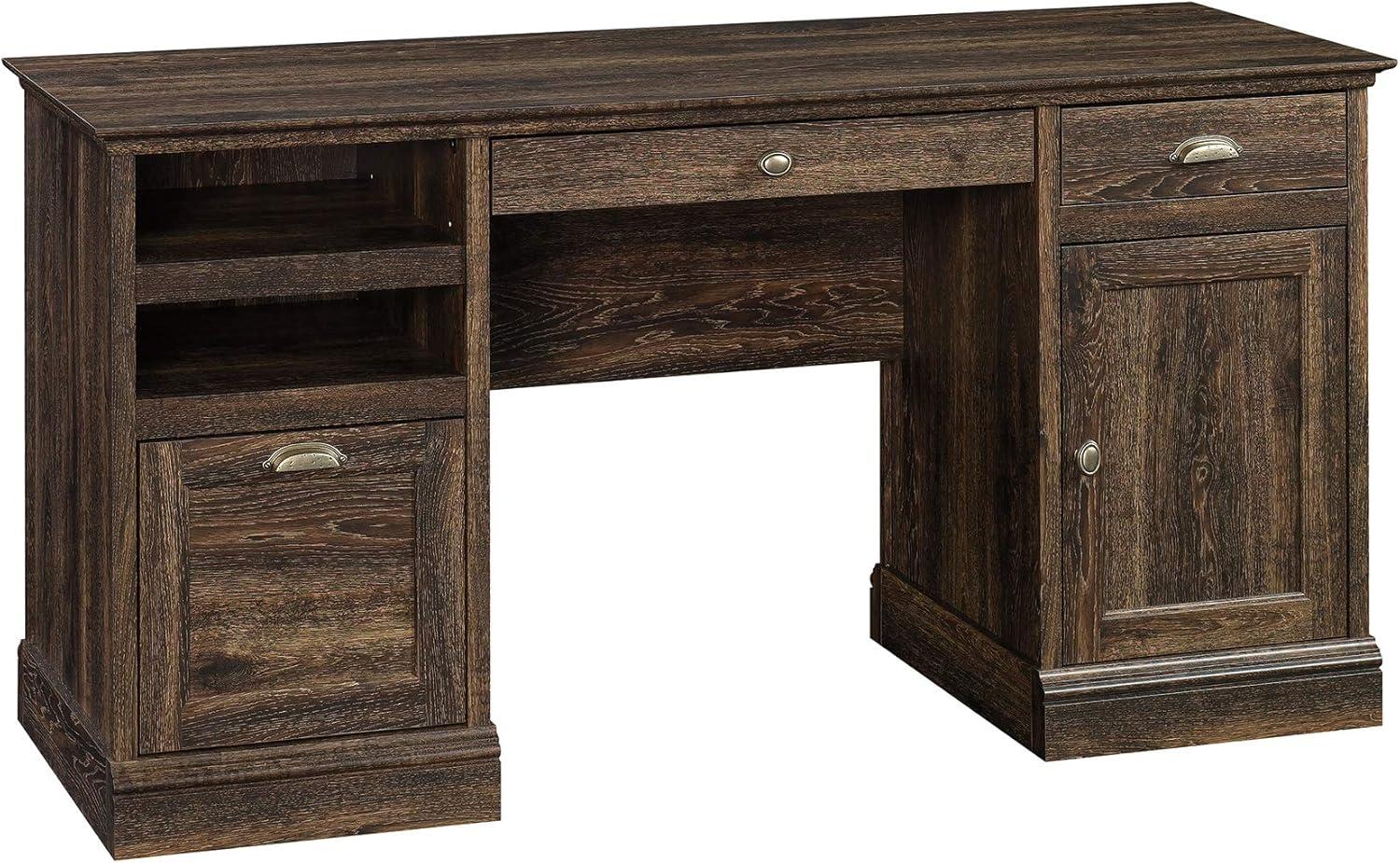 Sauder Barrister Lane Executive Desk, Iron Oak Finish