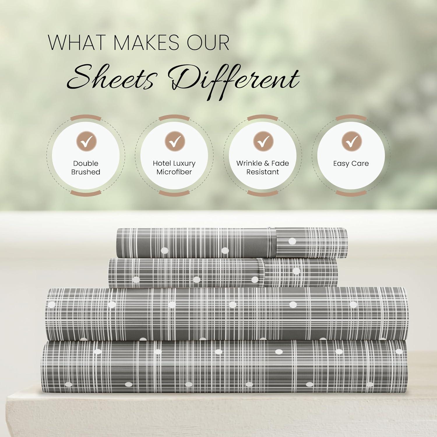 Becky Cameron™ Polka Dot Pattern Microfiber Sheet Set